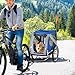 GOWE Aosom Dog Bike Trailer Pet Cart Bicycle Wagon Cargo Carrier Attachment for Travel with 3 Entrances Large Wheels for Off-Road & Mesh Screen - Light Blue/White