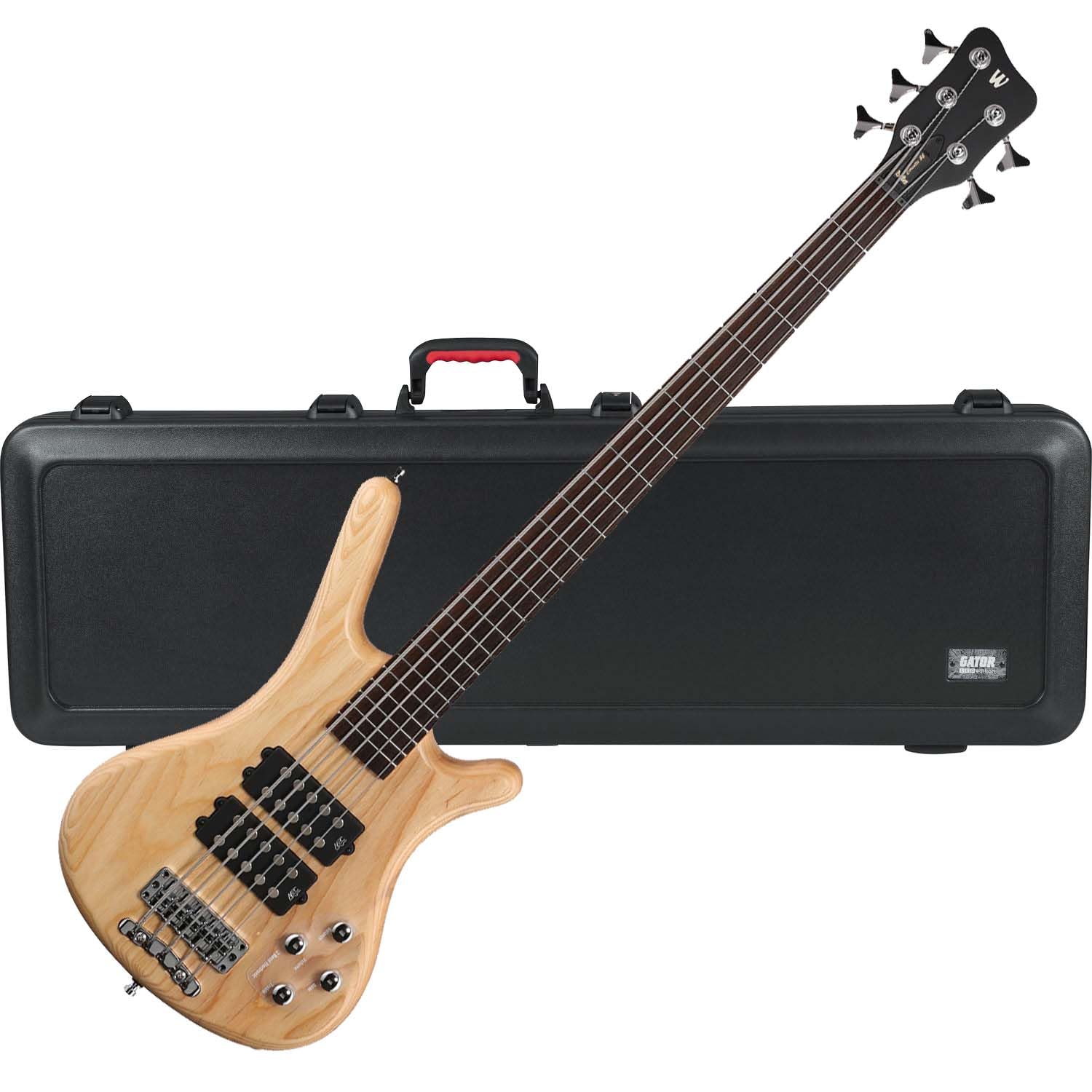Warwick Rockbass Corvette $$ 5-String Bass, Natural Transparent Satin, Gator GTSA-GTRBASS Bundle