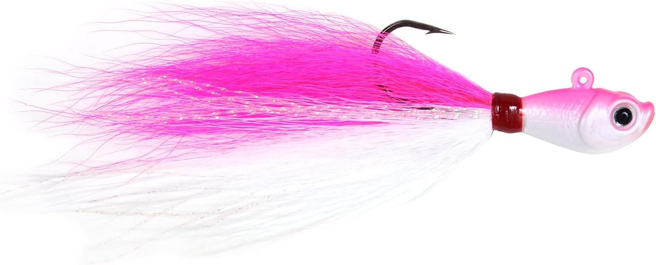 Sea Strike SSBTJ4-PW Bucktail Jig 4 oz, Holographic Eyes, Blk Nickel