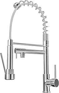 ZSW Kitchen Faucet with Pull Down Sprayer, Commercial Kitchen Sink ...