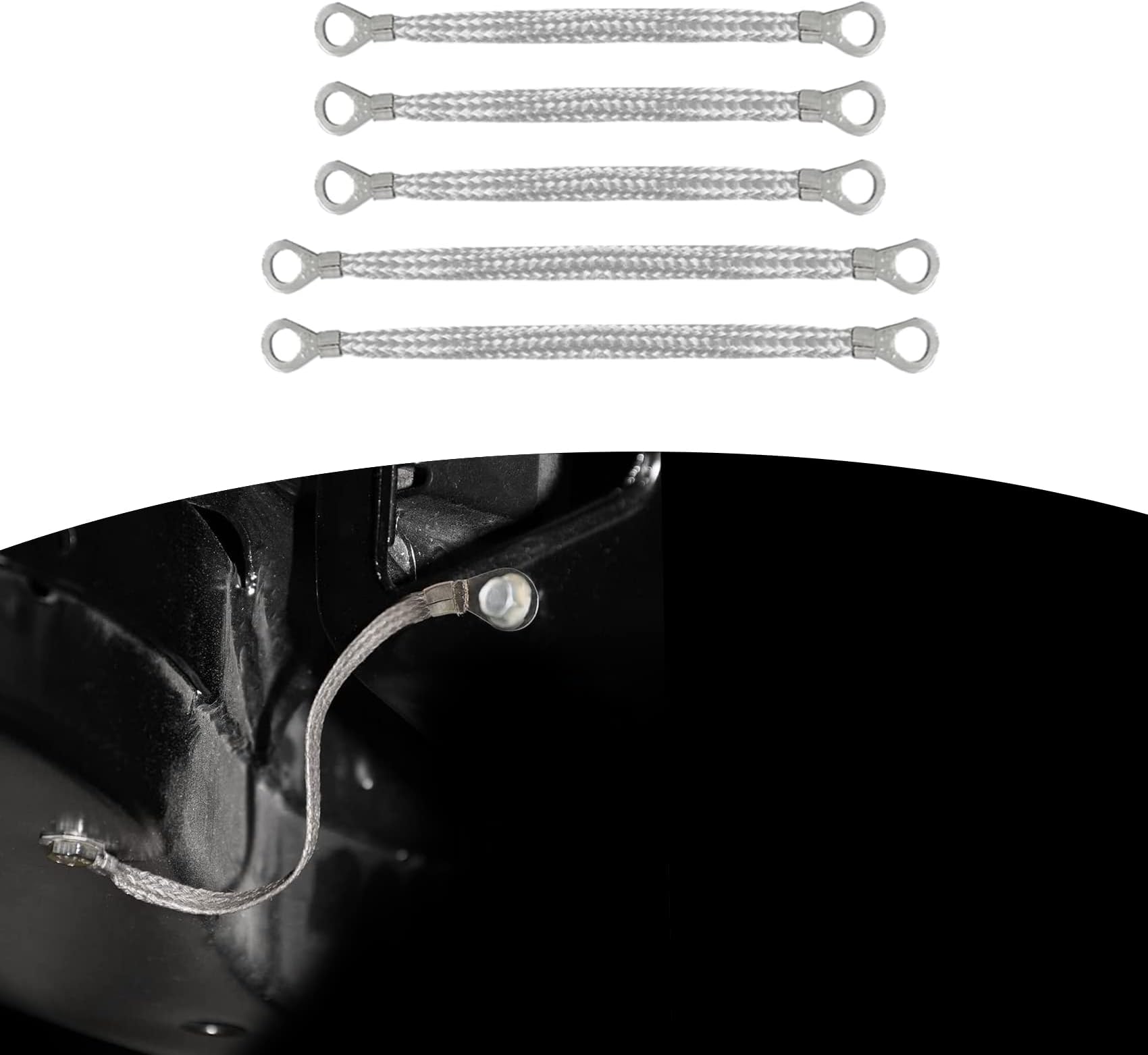 Automotive Ground Strap Kit, 3PCS 10"×1/2" & 2PCS 13"×1/2