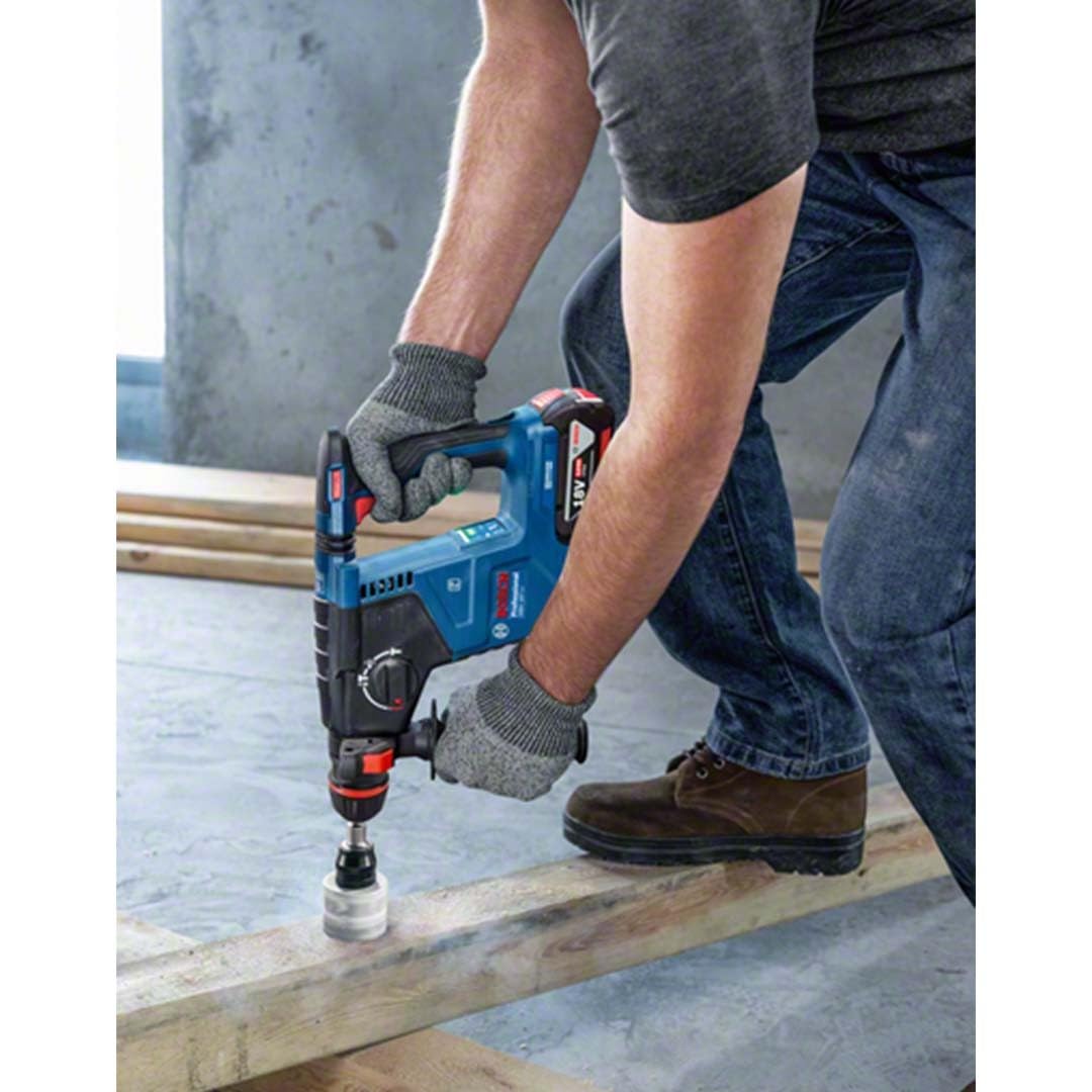 Bosch Professional GBH 187-LI Akülü Kırıcı Delici (18 Volt, SOLO, 2,4 J, Betonda Delme Çapı: 24 mm, One Chuck: farklı aksesuarlar tek mandrenle kullanılabilir) (Akü Dahil Değildir) Mavi