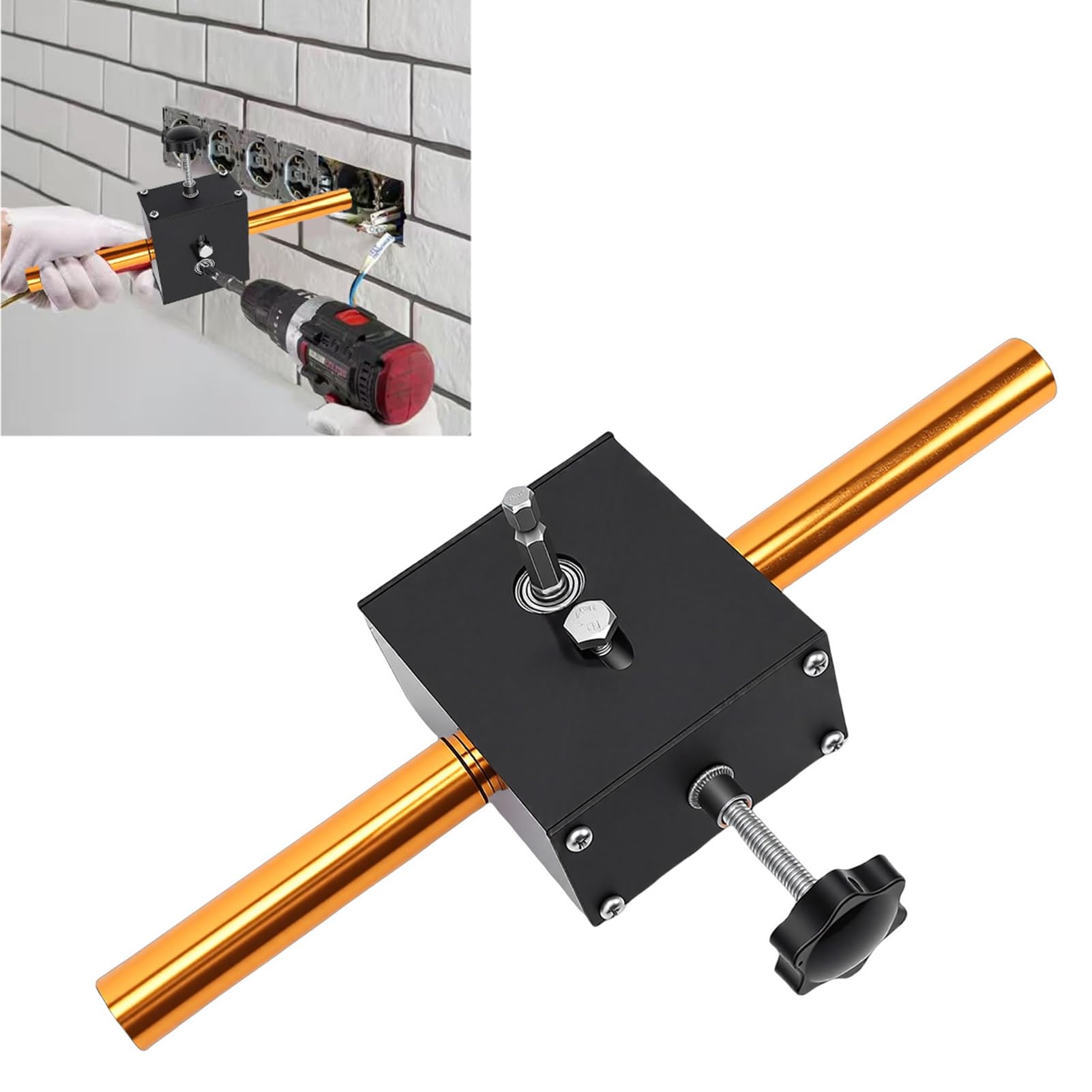 FTVOGUE Dispositif D'enfilage Automatique de Fil, Machine de Câblage de Tuyau Dissimulée au Mur avec Prise de 10 Mm pour Câble, Outil Compatible avec Perceuse électrique pour la