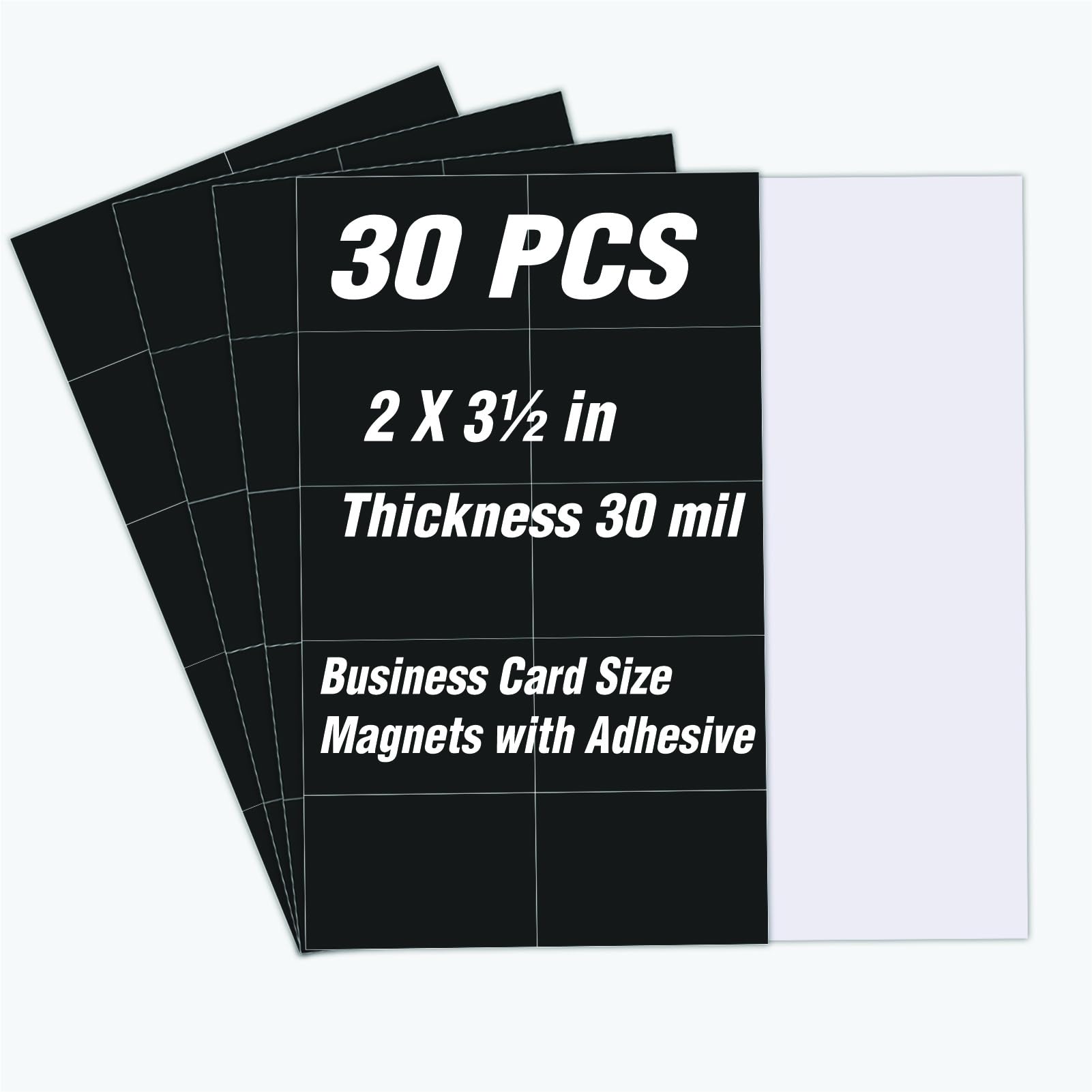 30Mil Thick,2X3.5 Magnets Business Card Size,Magnetic Sheet with Adhesive Backing - PreCut to Name Card Size - Office Must Have - Marketing Supplies,30 Pack