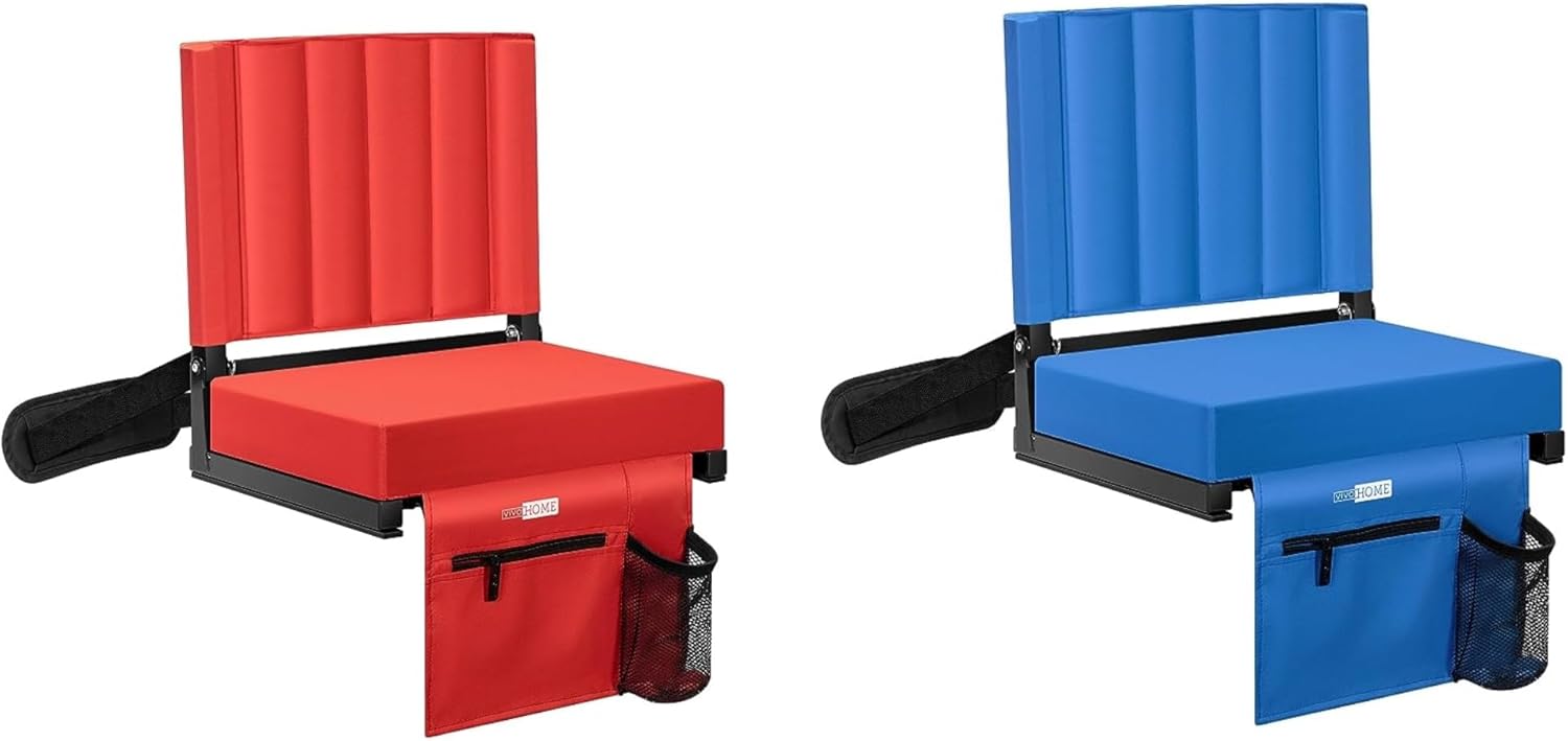VIVOHOME Portable Stadium Seat for Bleachers with Back