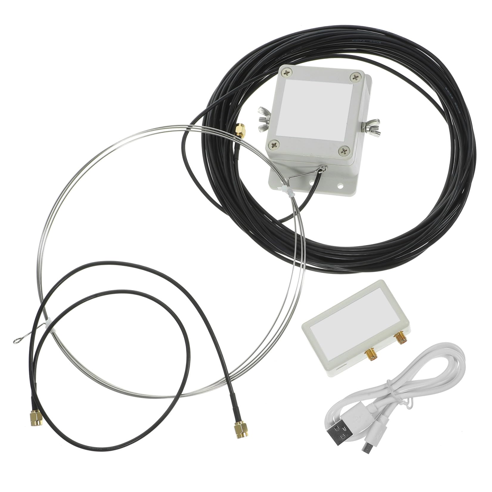 Homoyoyo Antenne Annulaire Mla-30 à Ondes Moyennes Interférences, Alimentation Intégrée en Plastique, Conception de 8 pour Balcon ou Toit