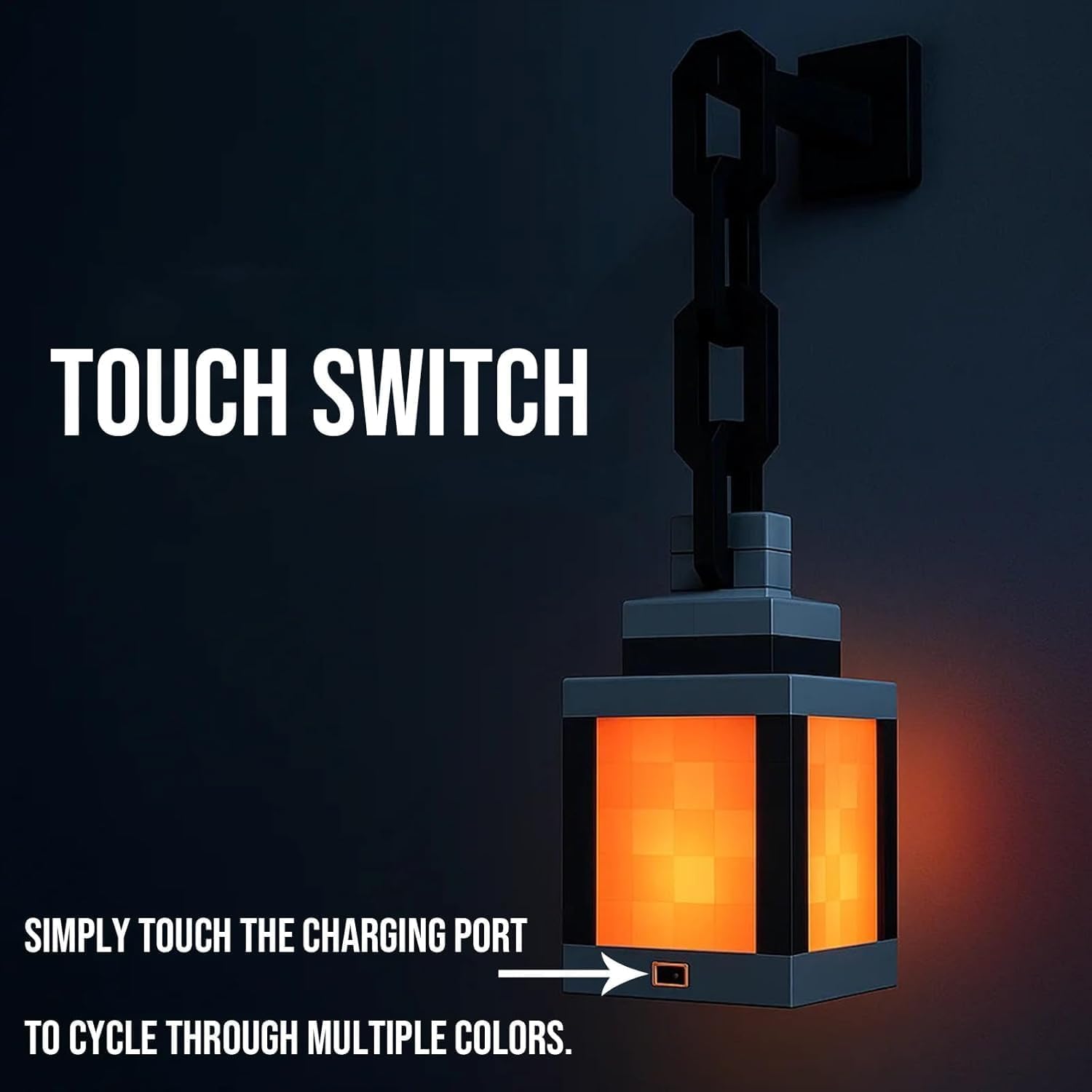 1Pcs Mood Lighting Lamp Pixel Night Lamp Pixelated Lantern Night Light 16-Color Led Night Light with Remote Touch — view 4