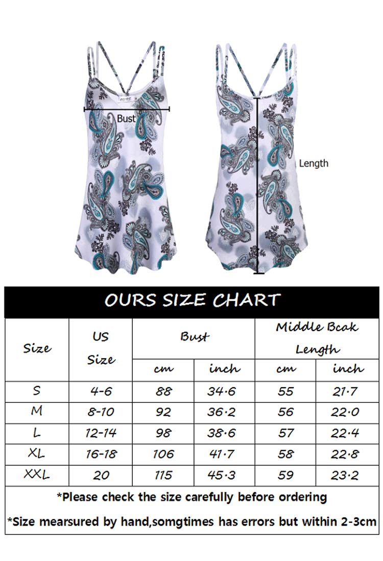Women's Floral Spaghetti Strap Tank Top - Summer Sleeveless V-Neck Blouse, Loose Fit Tunic (Rose Print, X-Large)