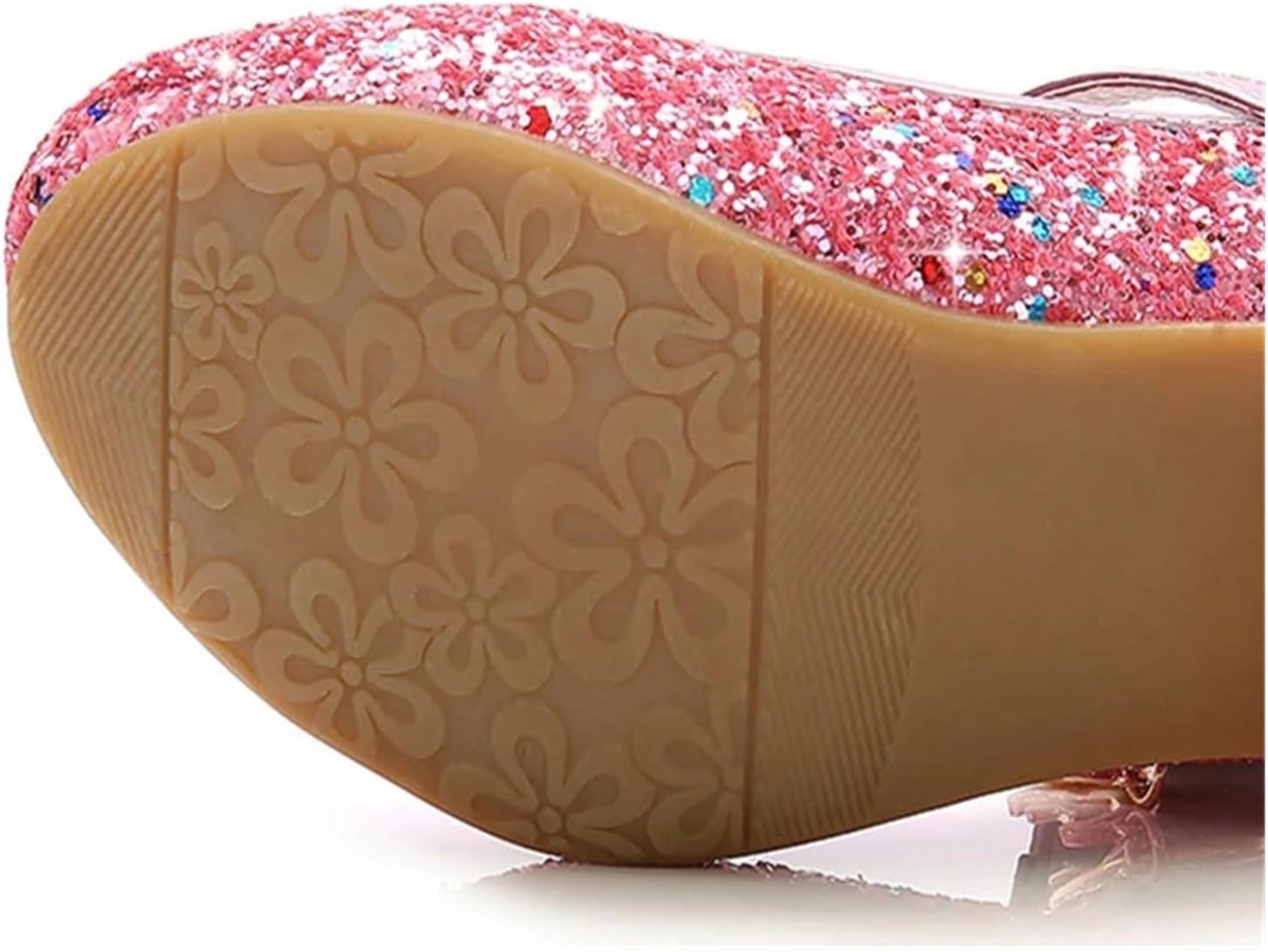 Princess Butterfly Leather Shoes Kids Diamond Bowknot High Heel Children Girl Dance Glitter Shoes Fashion Girls Party Dance Shoe