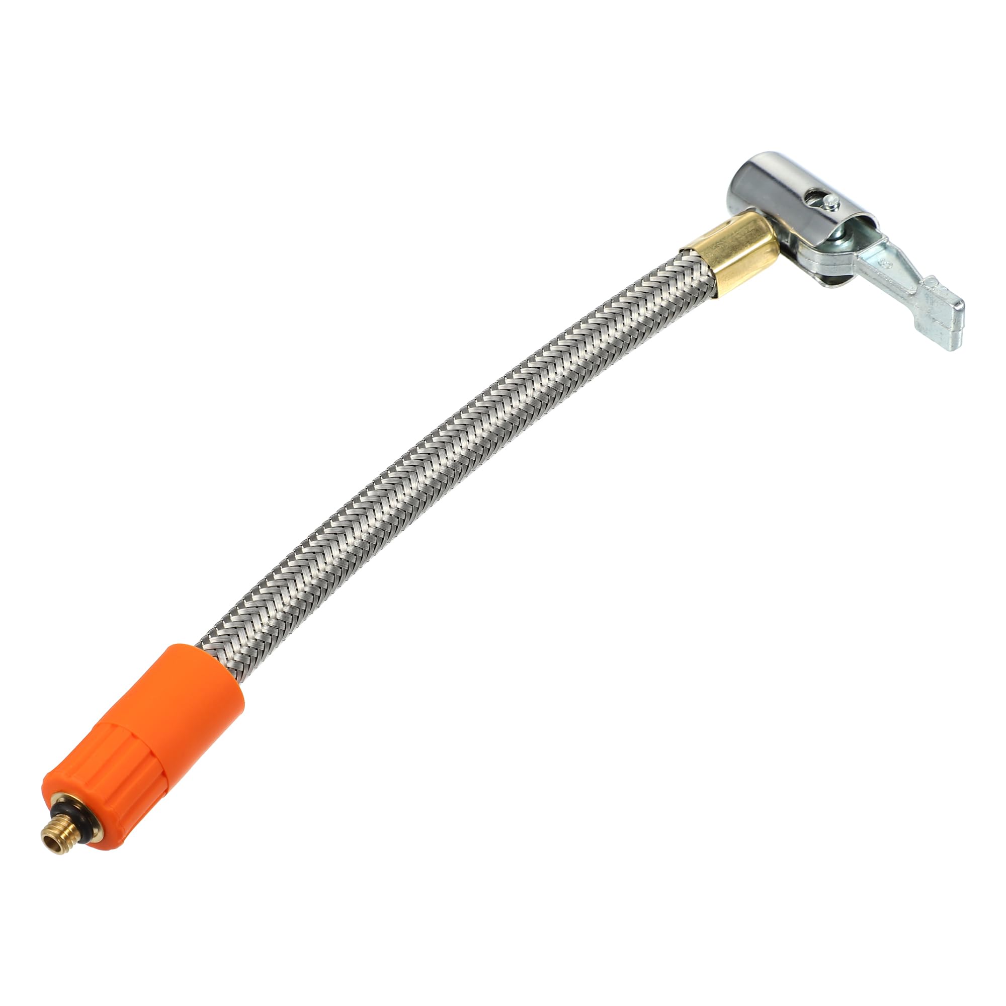 X AUTOHAUX 1 Pcs 7.9" Flexible Tire Inflator Hose Adapter M6 Thread Size Air Chuck with Hose for Standard Tire Valve Fine Thread Without Air Release Valve
