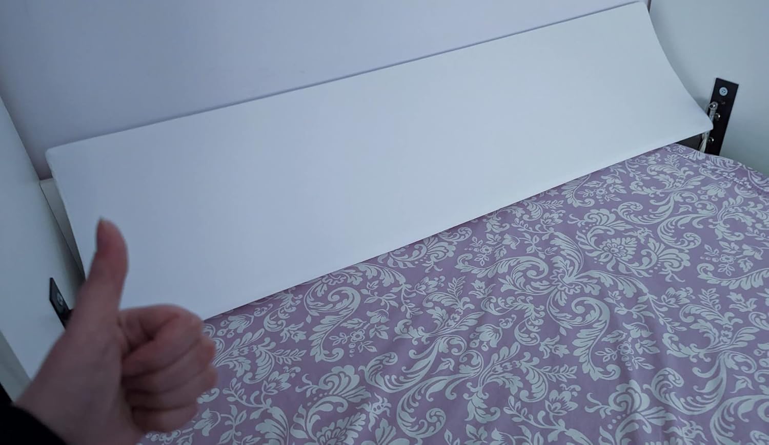 Bed Wedge Headboard Pillow Gap Filler Foam Wedge (King, White) Multi