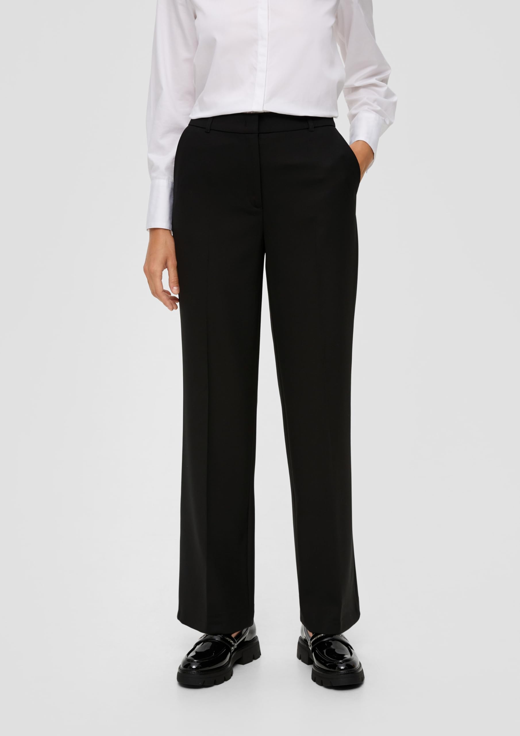 s.Oliver Damen Regular: Wide Leg Viskosemix Hose