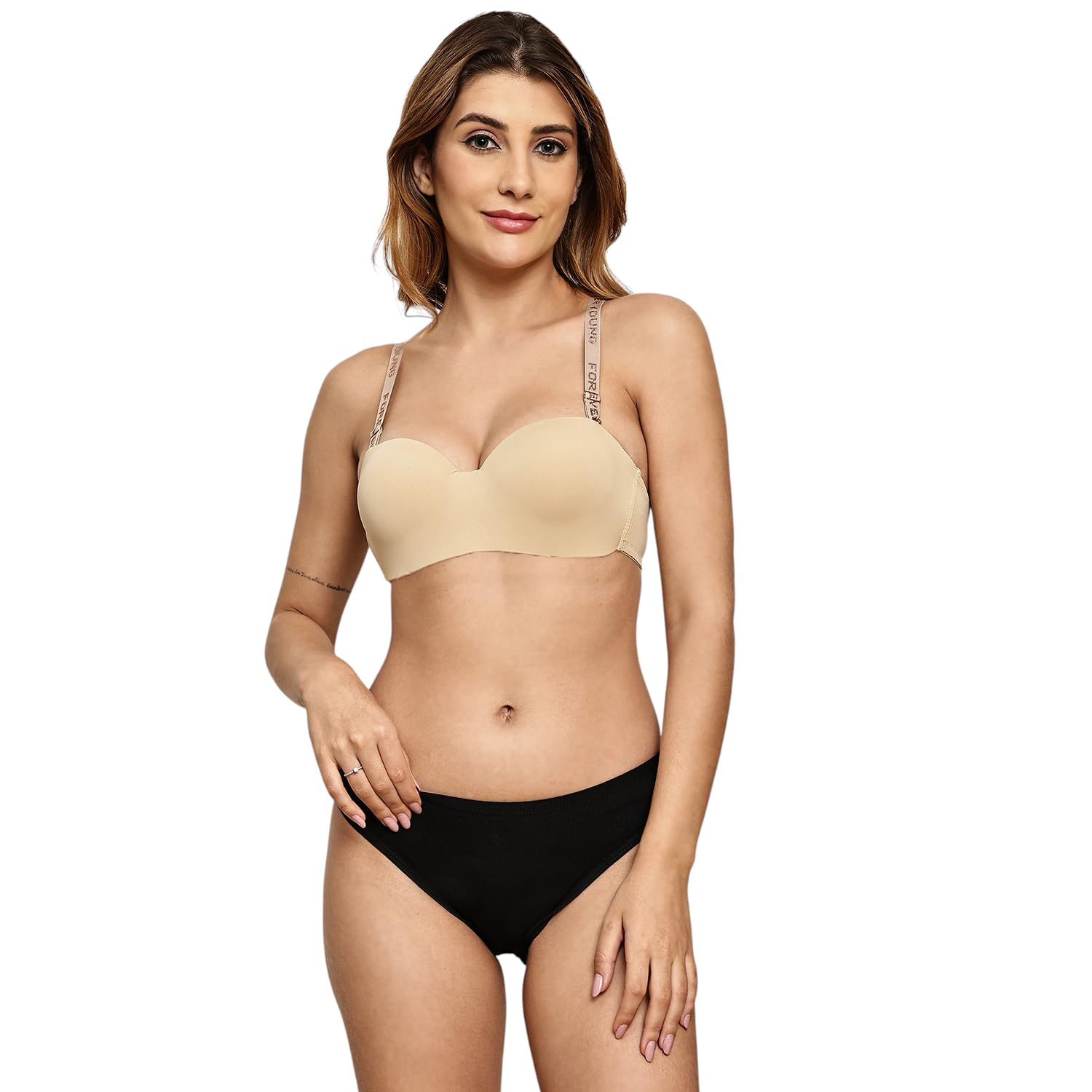 Lightly Padded Underwire Multiway Balconette Bra Panty Set-image-4