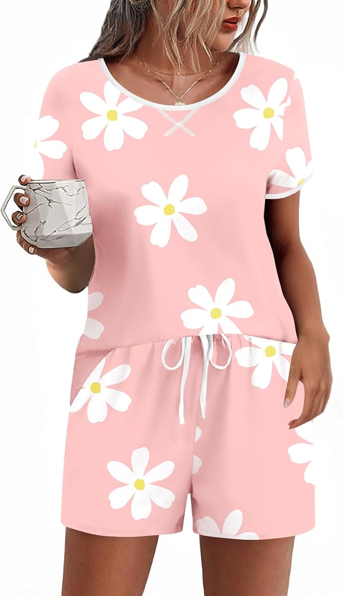 Women Pajama Set Casual Shorts Sets Short Leeve Lounge Set