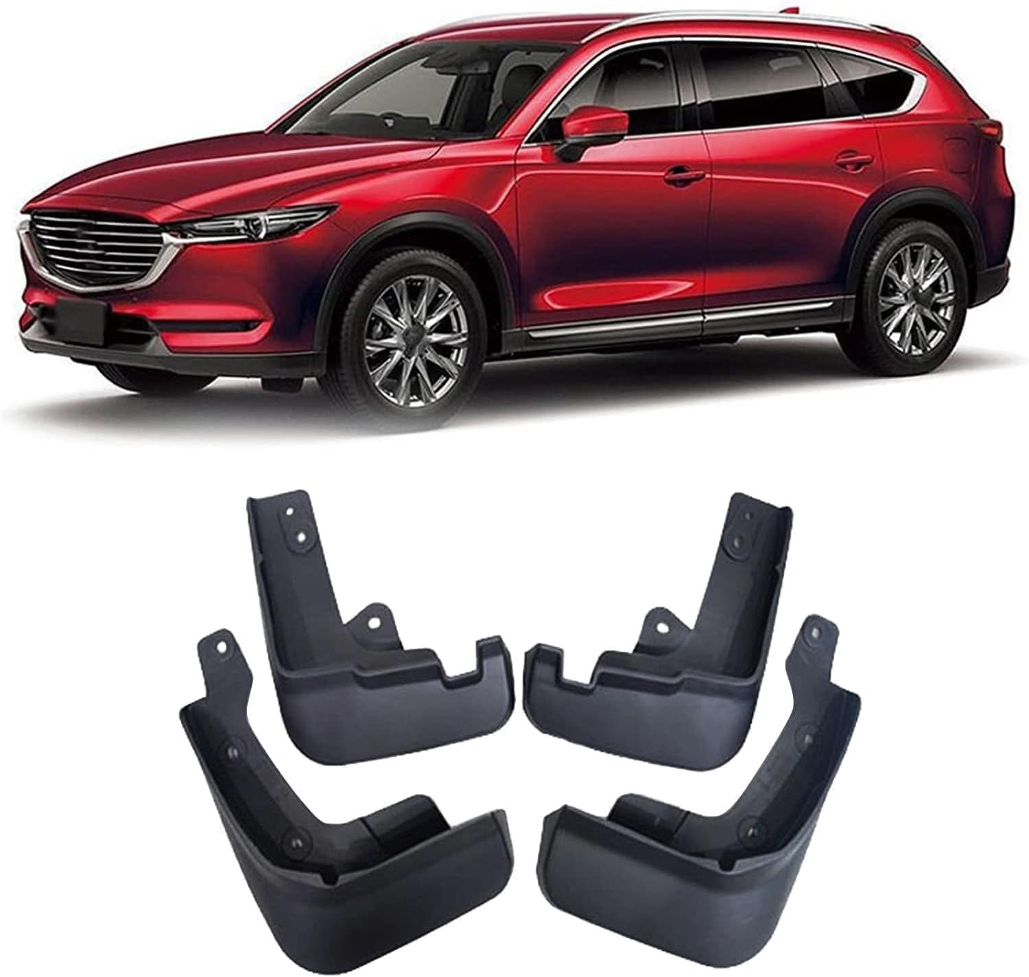 Acwyahso Car Mud Flaps for Mazda CX8 2017-2020 Splash Guards Mudguards Front Rear 4pcs - Anti-Scour & Impact Resistant, Heavy Duty Stone Shield