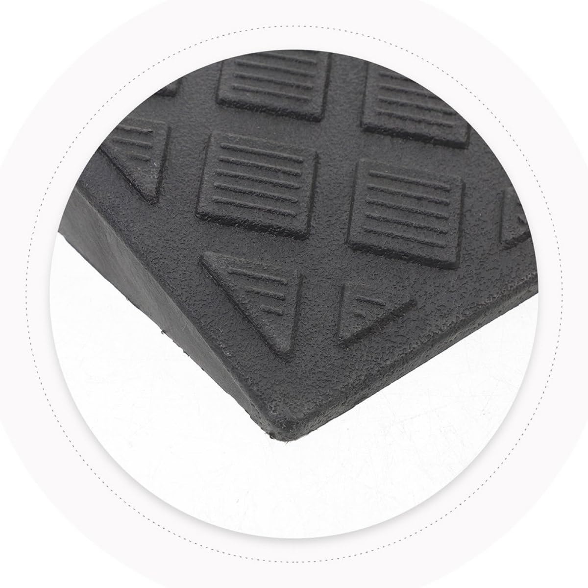 2 Pezzi Pedana per Auto in Plastica Nera 50x13x3 Cm, Rampe di Accesso Antiscivolo per Gradini Interni e Marciapiedi, Portatile e Resistente per Scooter, Bicicletta, Veicoli a Due