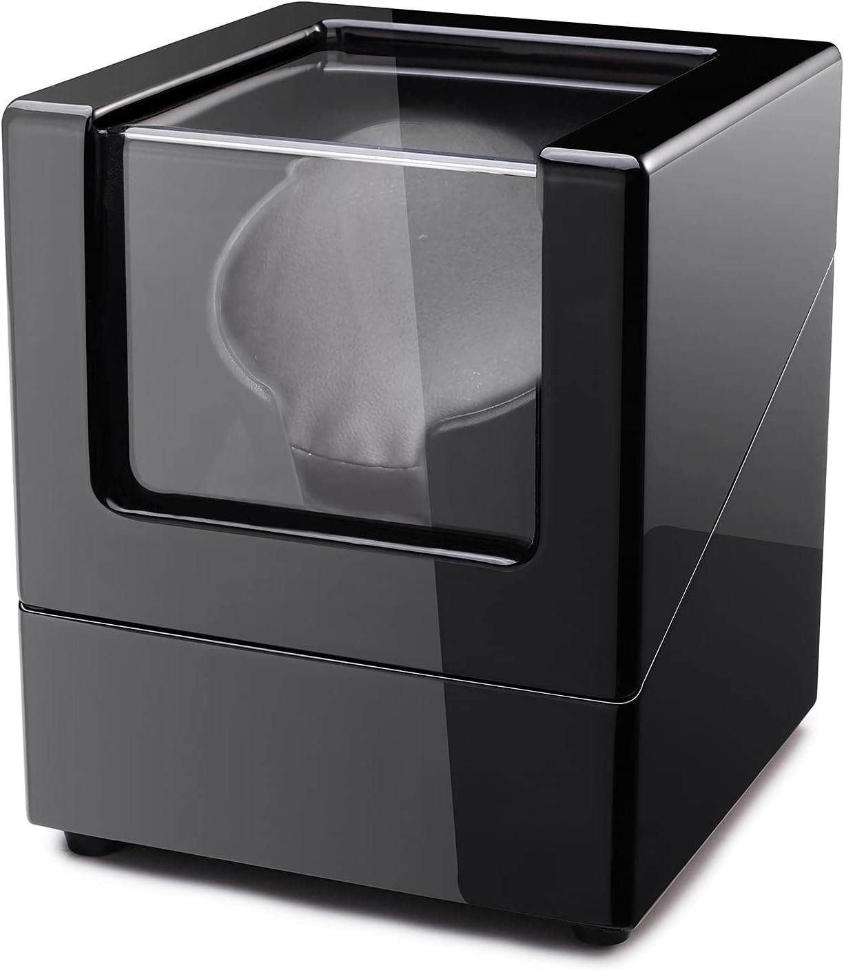 Watch Winder for Single Automatic Watches with Quiet Motors Piano Paint by AC Adapter or Battery