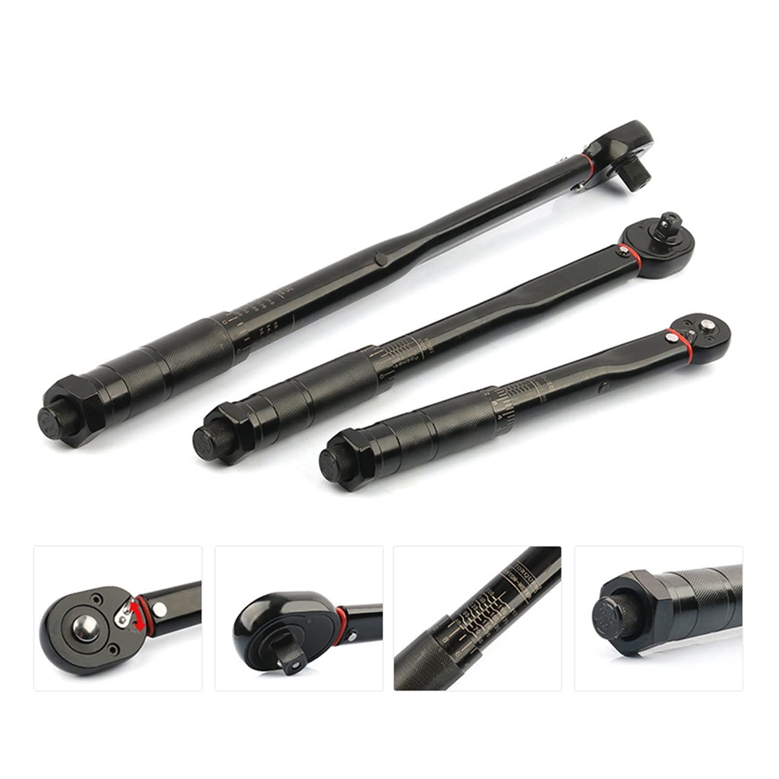 Klucz dynamometryczny, 1/4 3/8 1/2 Torque Preset Torque Wrench Drive Tool 5-210 nm Pozytywny ujemny dwukierunkowy klucz regulacji(Three-eighths Inch)