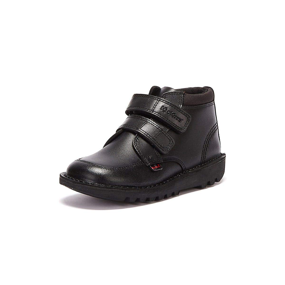 Kickers Boy's Kick Scuff Hi School Shoes | Smart Everyday School Look | Everyday Comfort Fit, Cushioned for All-Day Wear, Black, 13 UK Child