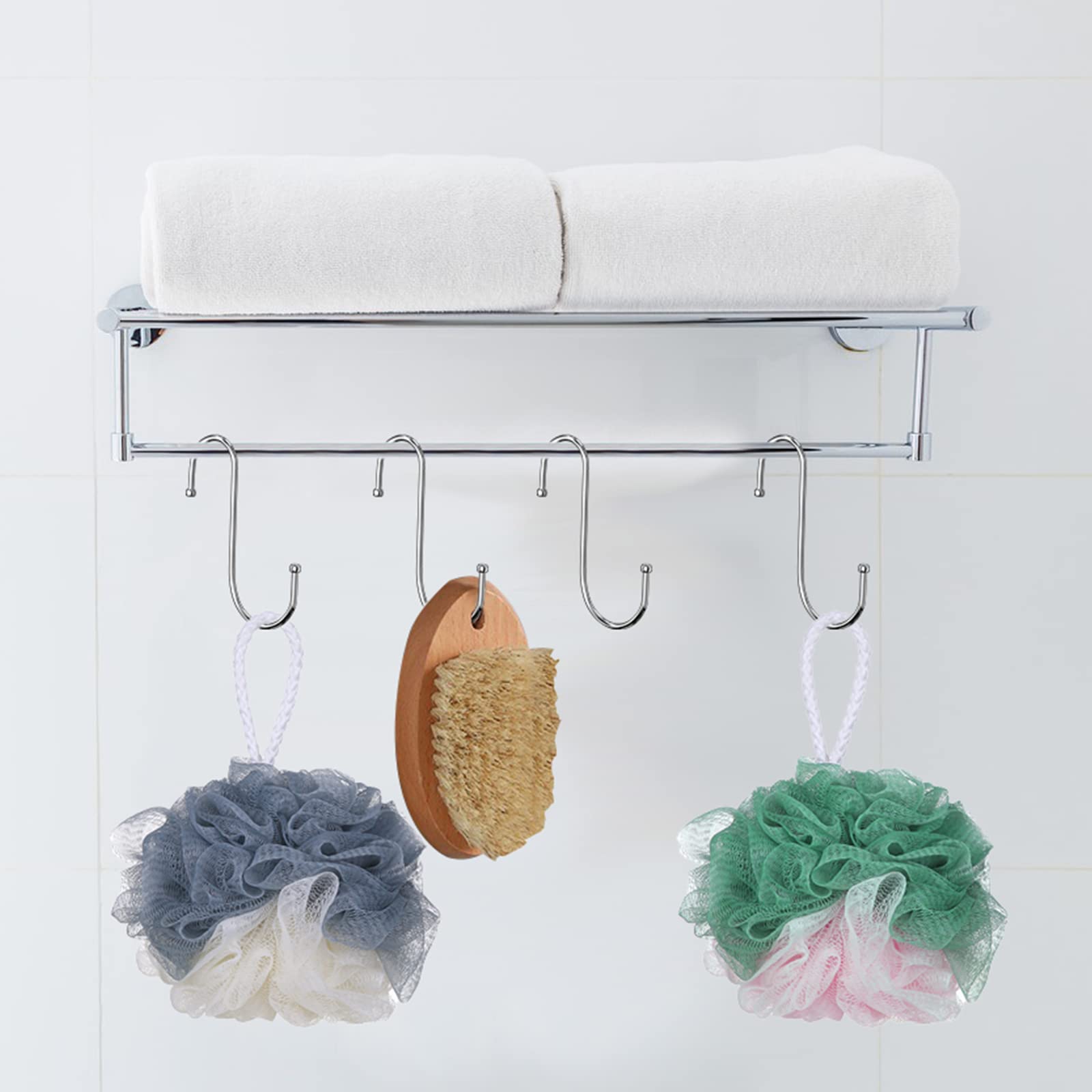 Firschoie 10 Pezzi Ganci a S Cucina in Acciaio Inox, in metallo resistente doppio gancio per appendere tazze, pentole e ciotole, Adatto per soggiorno, bagno, giardino
