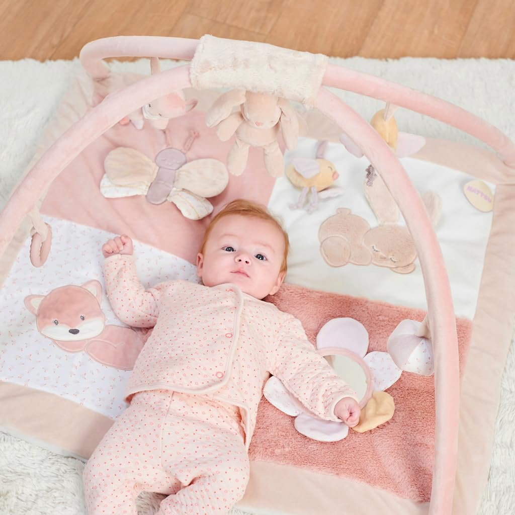 Nattou Kruipmat met speelboog en 25 activiteiten, polyester, vos en haas, ca. 80 x 90 cm, Alice en Pomme, roze/wit Nattou Kruipmat met speelboog en 25 activiteiten, polyester, vos en haas, ca. 80 x 90 cm, Alice en Pomme, roze/wit