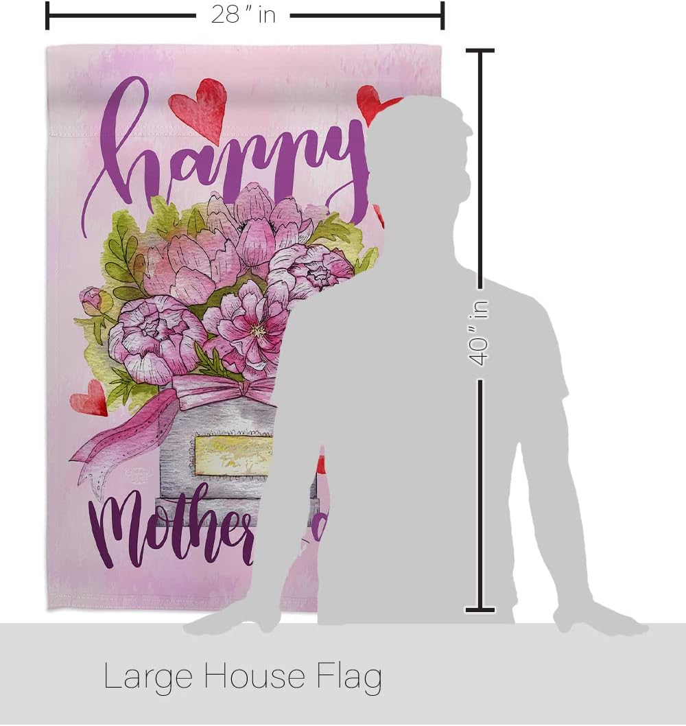 Mommy Love You House Flag - Family Mother's Day Mom Mama Grandma Flowers Parent Sibling Relatives Grandparent - Decoration Banner Small Garden Yard Gift Double-Sided Made In USA 28 X 40
