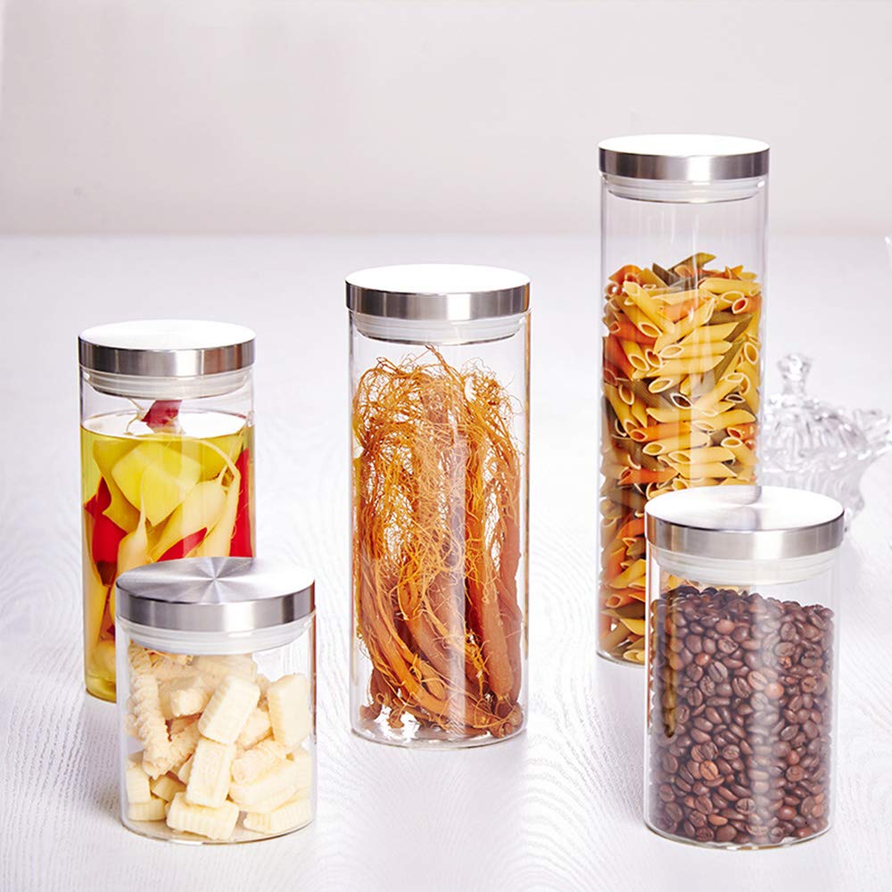 Contenitore Contenitori Alimentari, Contenitori per la Conservazione degli Alimenti con Coperchi Ideale per zuccheri, Biscotti, Farine, Spaghetti, Cereali e Spumanti Durevole, 1850ML