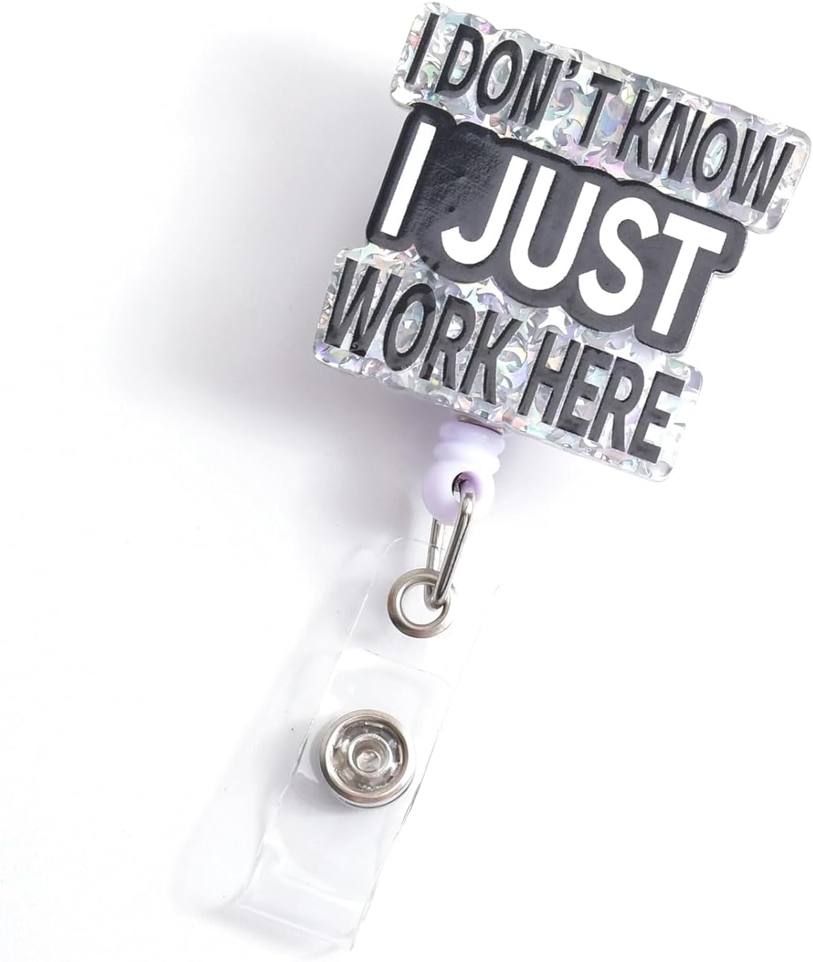 Cute Nurse Doctor Name Tag Badge Reel Holder with Alligator Clip & Lanyard, Funny Badge Reel Holder Retractable Teacher, Student, Office Staff Work (Black)