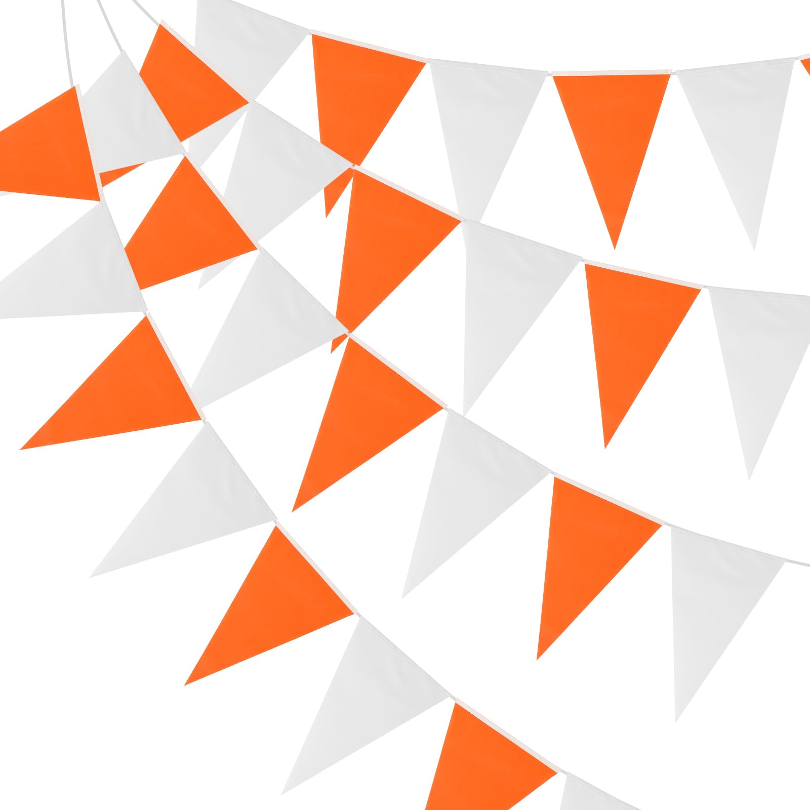 PATIKIL Pennant Banner Flags 100ft, 60 Pcs String Hanging Triangle Bunting DIY Flags for Grand Opening Wedding Birthday Party Decorations, Orange