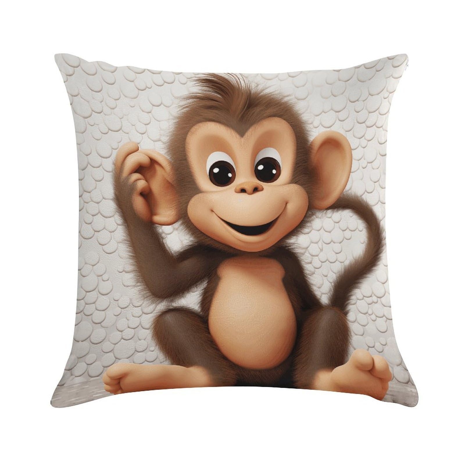VstaDank Cute Monkey Throw Pillow Cover Square Lumbar Throw Pillow Case Soft Decorative Cushion Cases Short Plush Pillowcase with Zipper Luxury Cozy Pillows Shams for All Seasons
