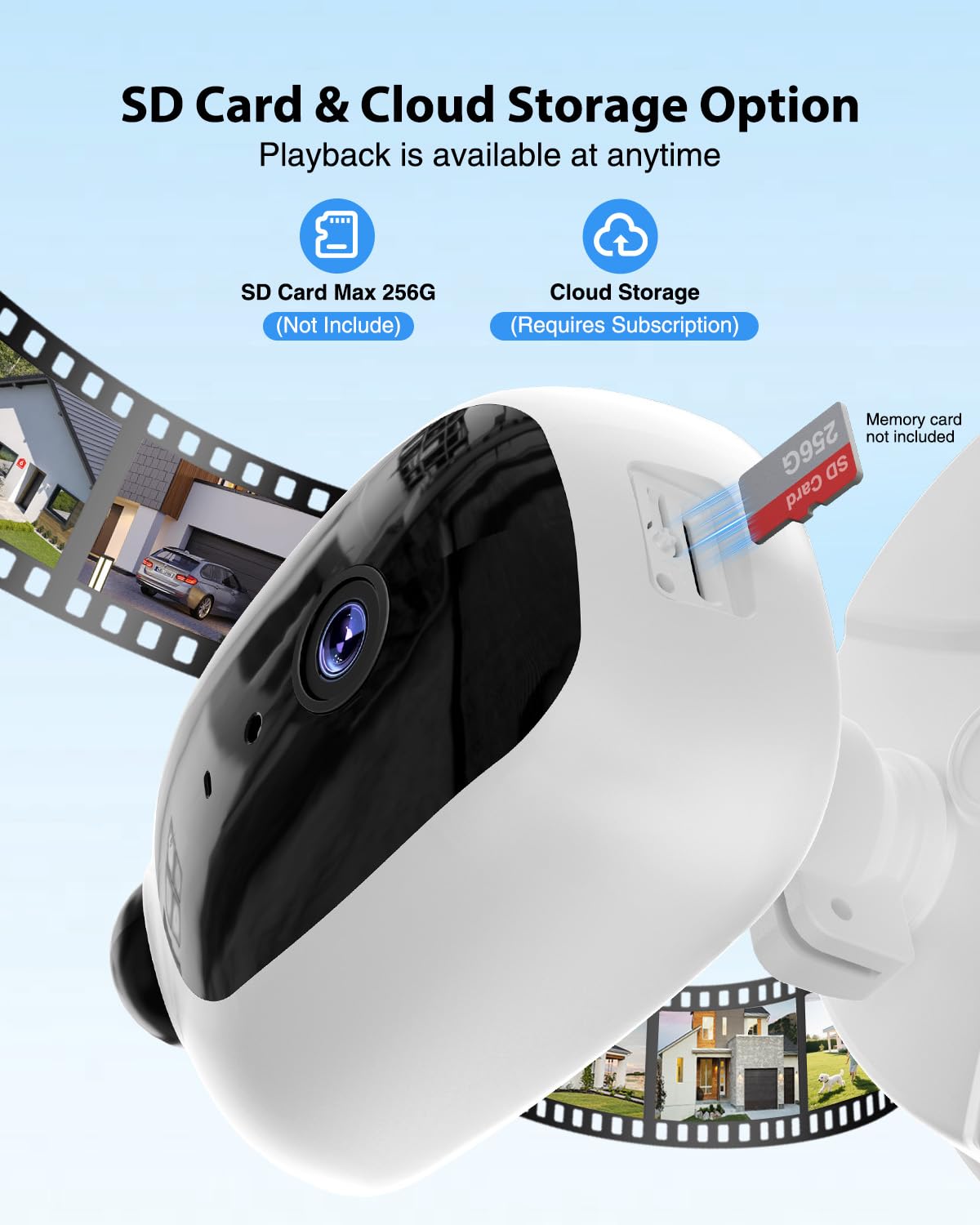 Telecamera proiettore 6500LM cablata, telecamera di sicurezza HD 2K per esterni con attivazione del movimento, visione notturna a colori, registrazione 24/7, audio a 2 vie, WiFi 2.4G, sirena