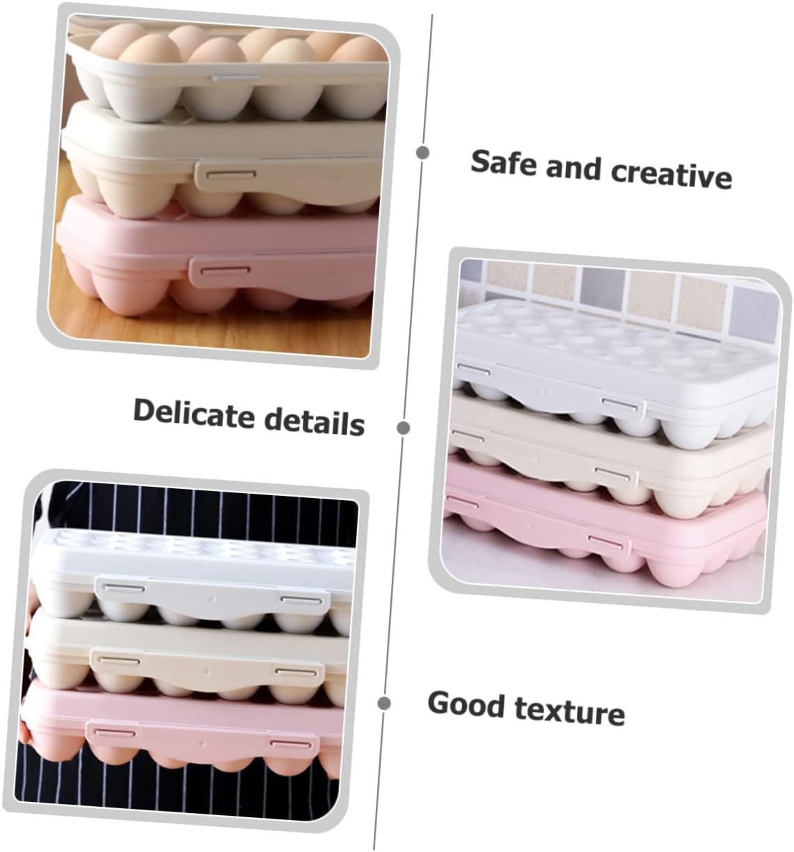 UPKOCH 2pcs Container with Lid Deviled Egg Serving Plate Plastic Organizer Box Deviled Egg Holder Stackable Storage Bins Egg Cartons Egg Holder for Refrigerator Fridge Grid
