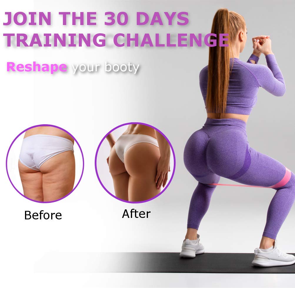 Vikingstrength Booty Bands - 3 Level Resistance Bands For Legs & Glutes (Pink Set)