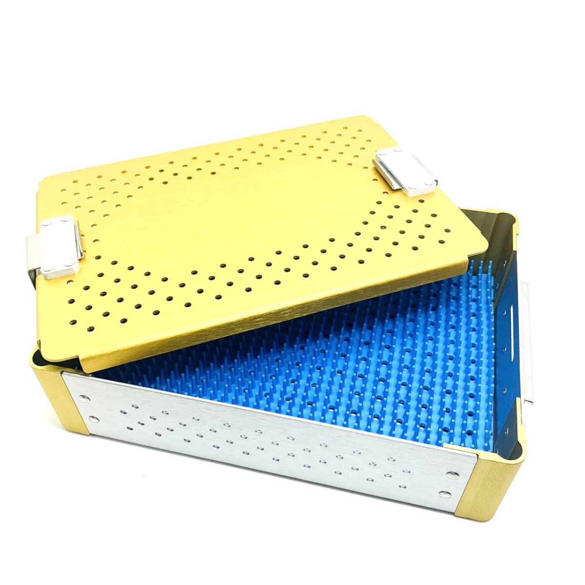 Instrument Sterilization Tray Box with Silicone mat 240mm*175mm*60mm Disinfection Sterilization ultrasonic Basket case ultrasonic Cleaning Washing Sterilization Trays opthalmic ENT