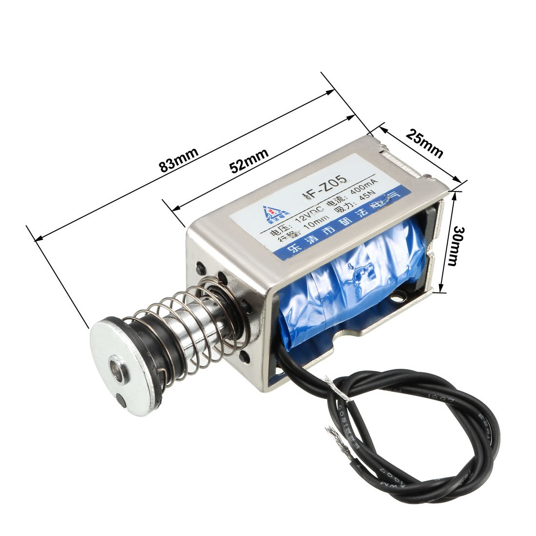 Sourcing Map DC 12V Solenoid Magnet 6W, 10mm Hub 5,5kg Kraft, Push-Pull, Offener Rahmen, Für Schließsysteme & Automatik