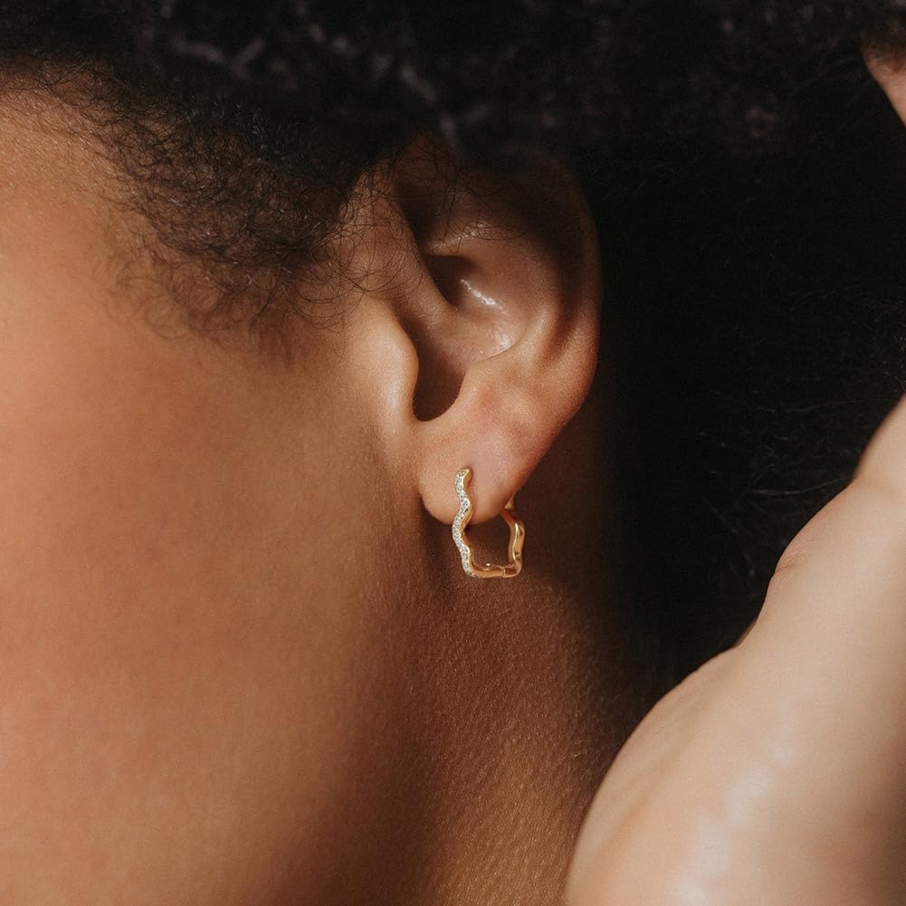WBDWWTD Funkelnde Creolen aus Sterlingsilber mit AAAAA-Zirkonia für Damen, Knorpellappen, idealer Schmuck, Geschenke für Mutter und Ehefrau