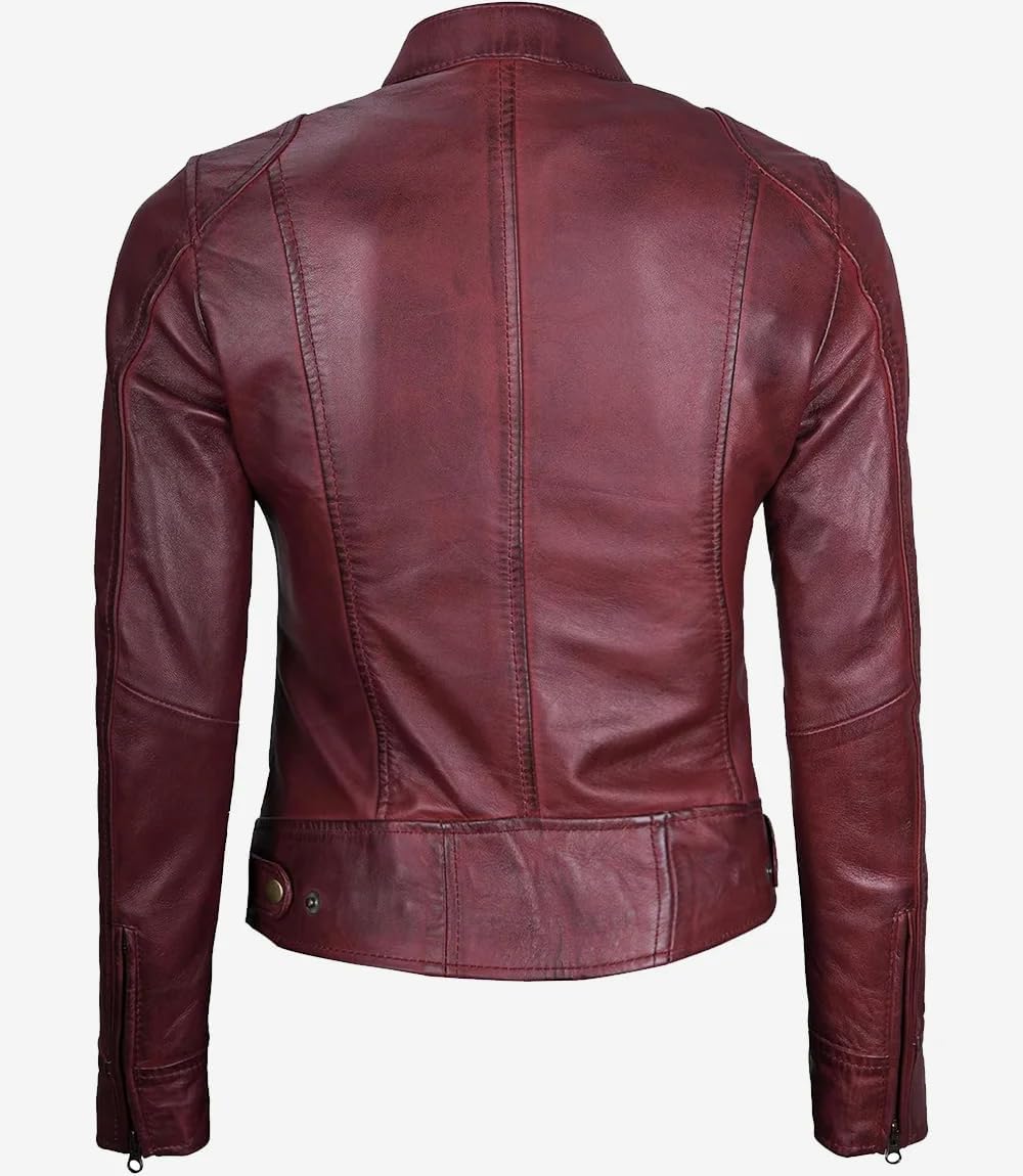 Blingsoul Real Leather Jacket Women - Cafe Racer Style Womens Leather Jackets - Image 5
