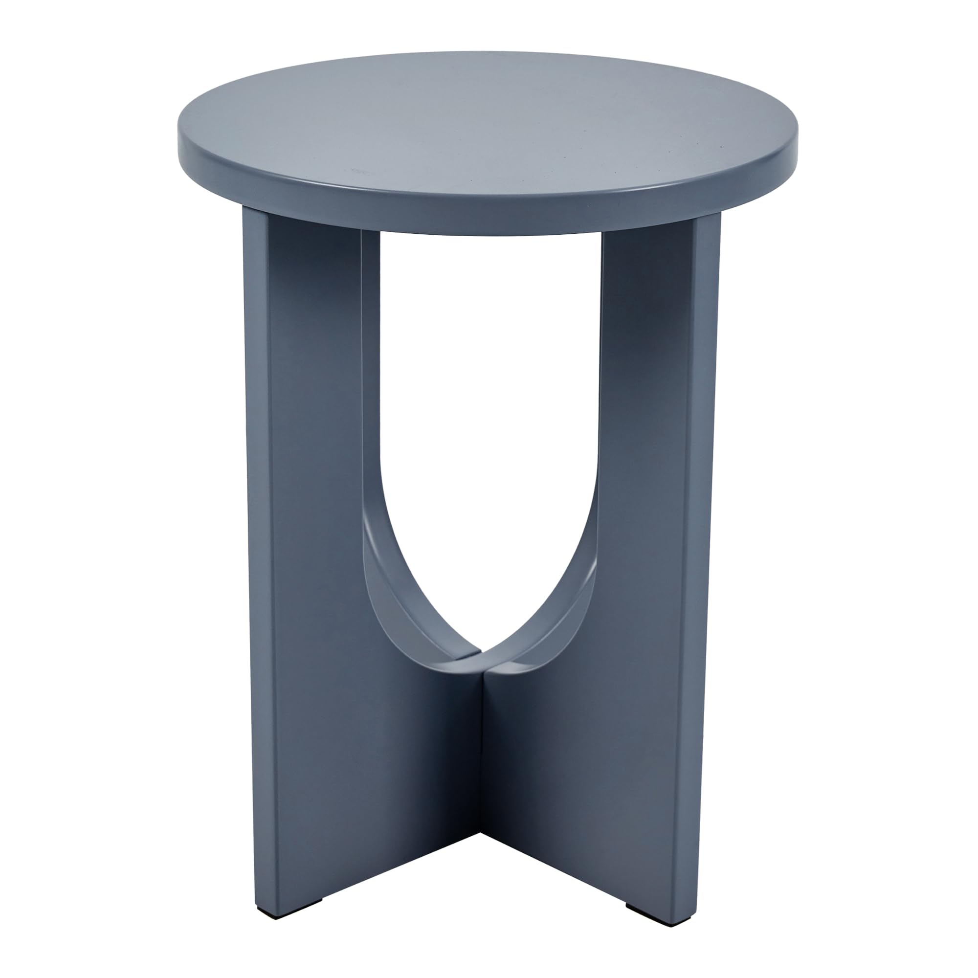 [en.casa] Mesa Auxiliar Kysdajore para Salón Dormitorio Recibidor Mesa de Sofá Mesilla de Noche con Tablero Redondo 50 x Ø40 cm - Azul grisáceo