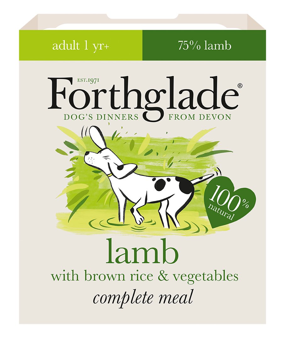 Forthglade 100 Percent Natural Dog Food Complete Wet Dog Food Lamb, Rice and Vegetables 395 g