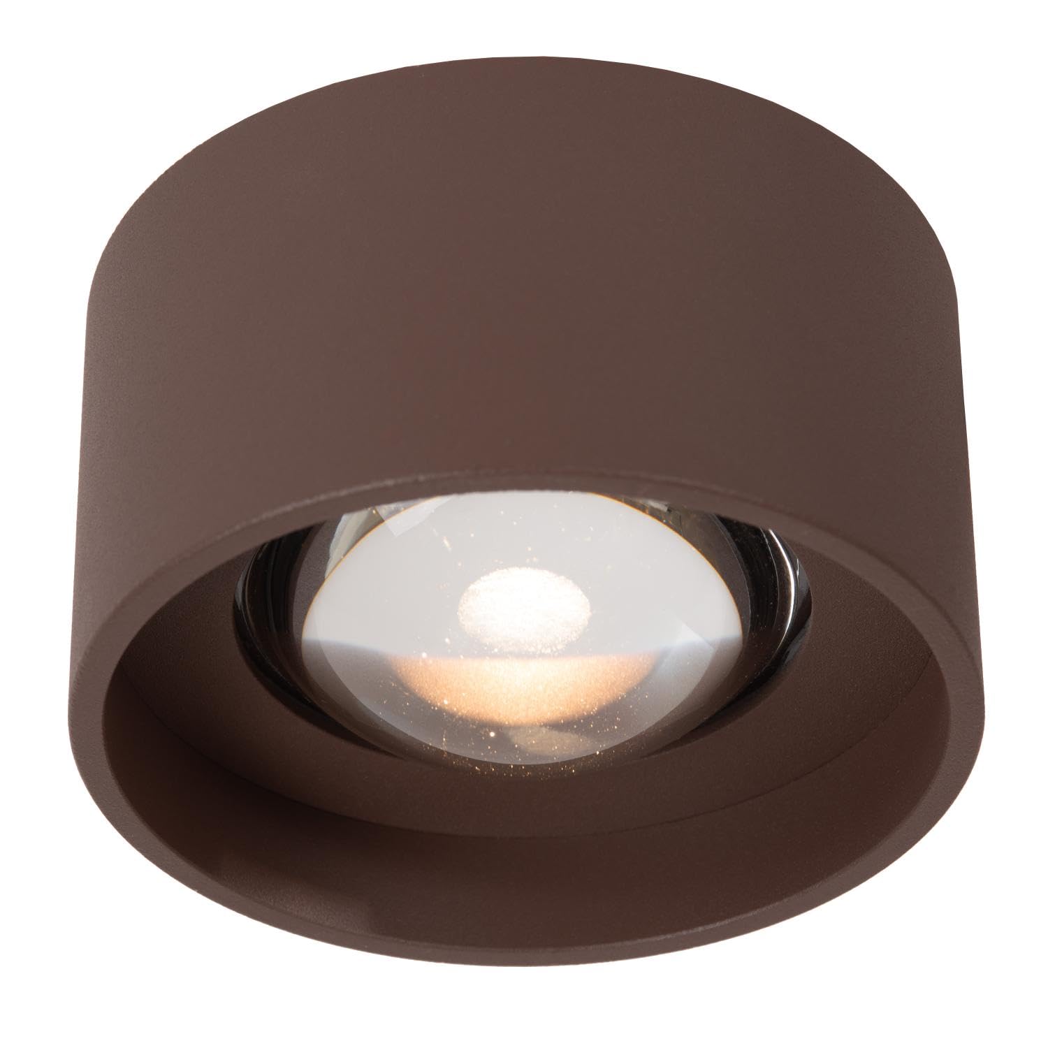 LUCIDE LENZ – Deckenstrahler für Innen/Außen – Ø 11 cm – LED – 1 x 8 W 2700 K – IP54 – Rost | Essential