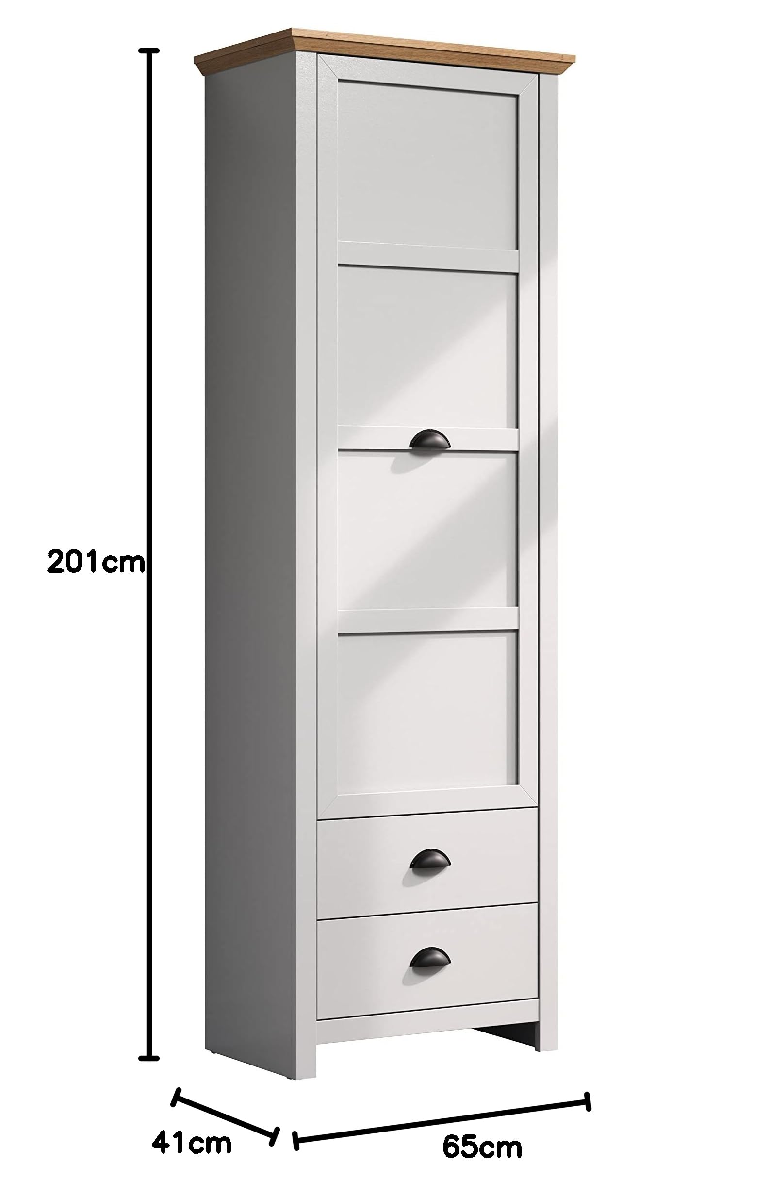trendteam smart living Landside szafa garderobiana, jasnoszara/dąb artisan, 65 x 201 x 41 cm