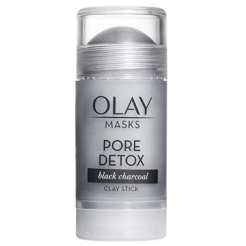 Olay Fresh Reset Arcilla máscara de arcilla, 1.7 onzas Máscara de carbón negro Detox,Barra de máscara de extracto de árbol de té,Mascarilla facial