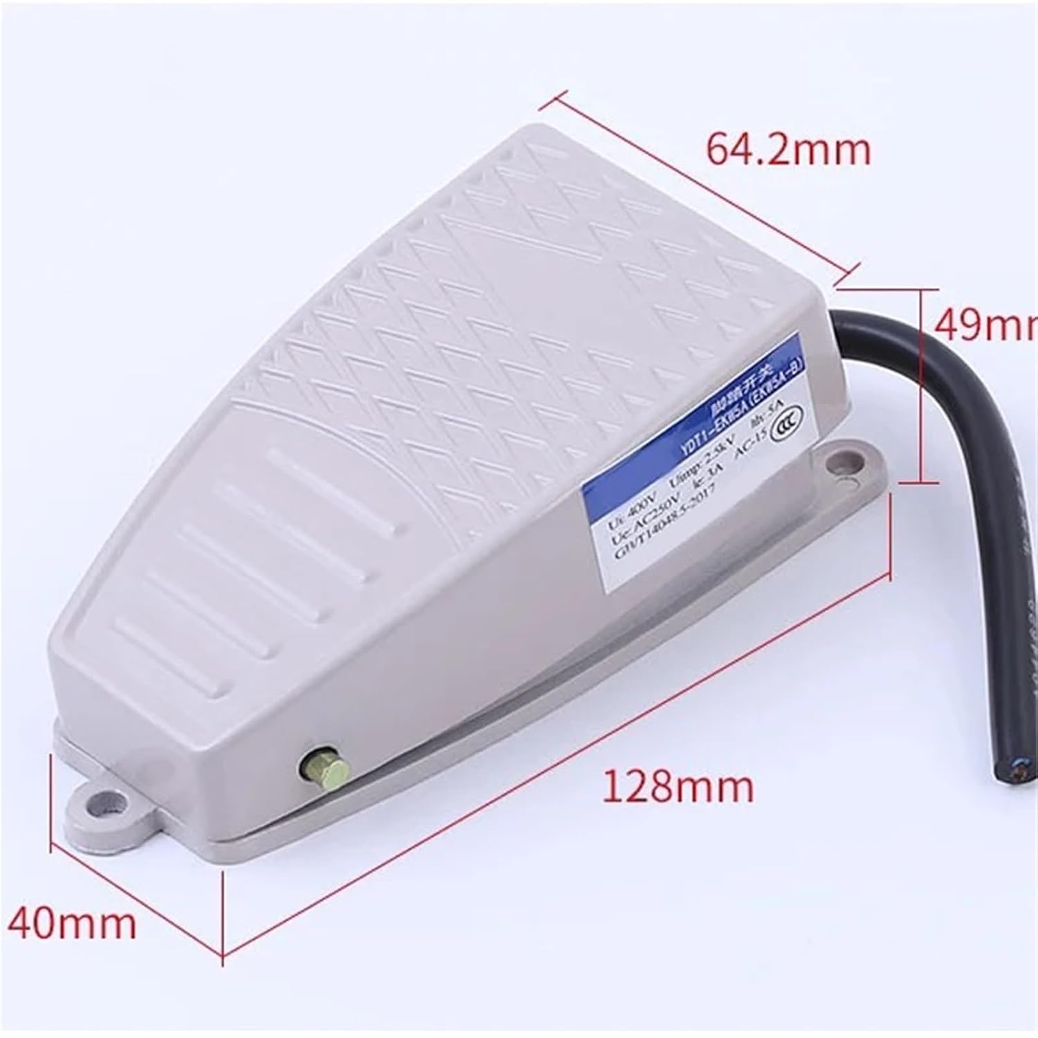 1 PCS Momentary Electric Control Foot Pedal Switch 3A 250V AC for Spot Welding Machine Non-Slip Metal SPDT(EKW-5A-B Self Lock)