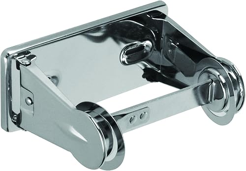 Dispensador de papel higiénico con bloqueo de un solo rollo para rollo de papel higiénico de 4 pulgadas de diámetro, chapado en cromo, soporte de