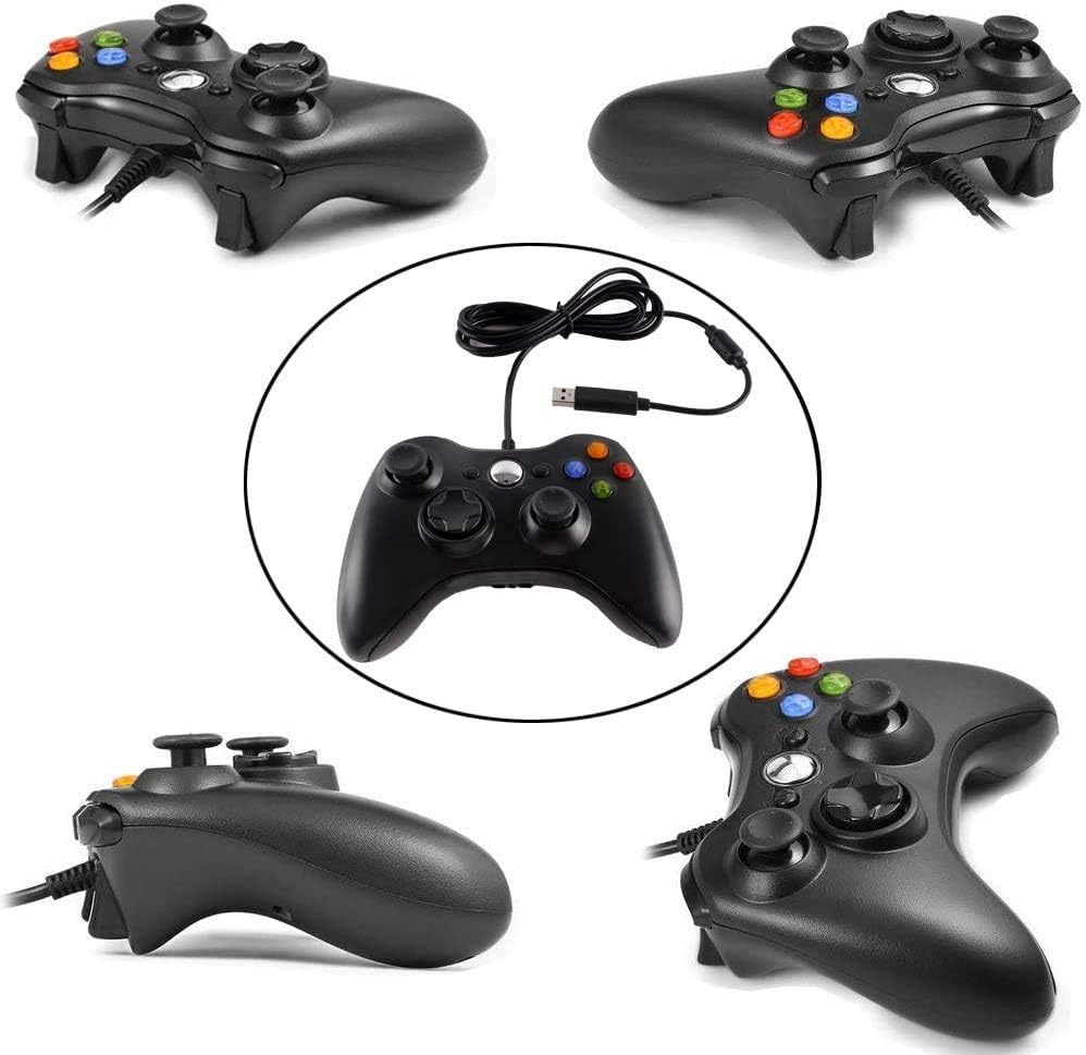 Game Controller for Xbox 360 - USB Gamepad for Microsoft Xbox 360 & Slim/PC Windows 7 8 10 - Ergonomic and Shoulders Buttons USB Gamepad - Ideal for All Gaming Sessions on Xbox and PC (Renewed)