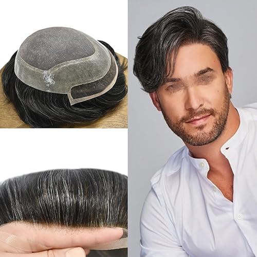Hair Wonders Tupé para hombre Mono Toupee para hombre, sistema de cabello de línea capilar de encaje para hombres, piezas de cabello, nudos disponible en Yaxa Peru