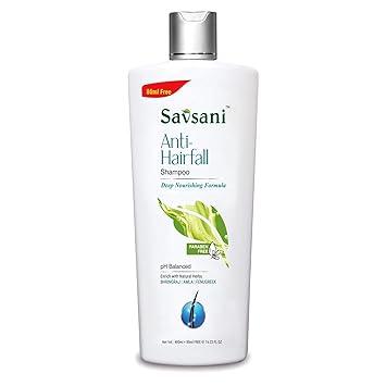 Savsani Anti-Hairfall Shampoo Deep Nourishing Formula With Bhringraj, Amla & Fenugreek - Paraben Free (480ml)