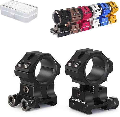Vista 12 de WestHunter Optics - Anillos Picatinny de altura ajustable, montaje de alcance de precisión de 1 pulgada y 1.181 in 6