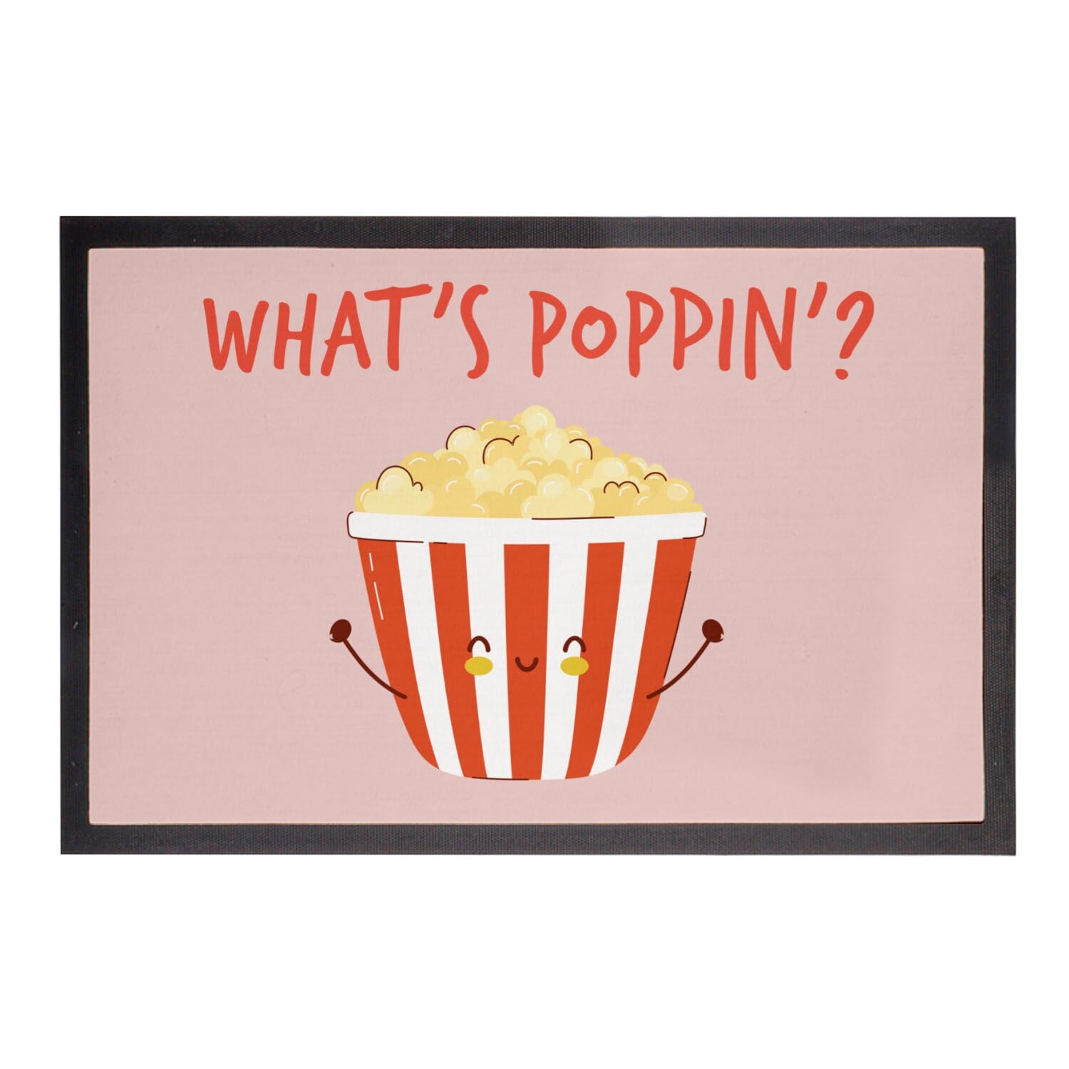 Paillasson rose popcorn 60x40 pour une déco de cuisine pop et colorée