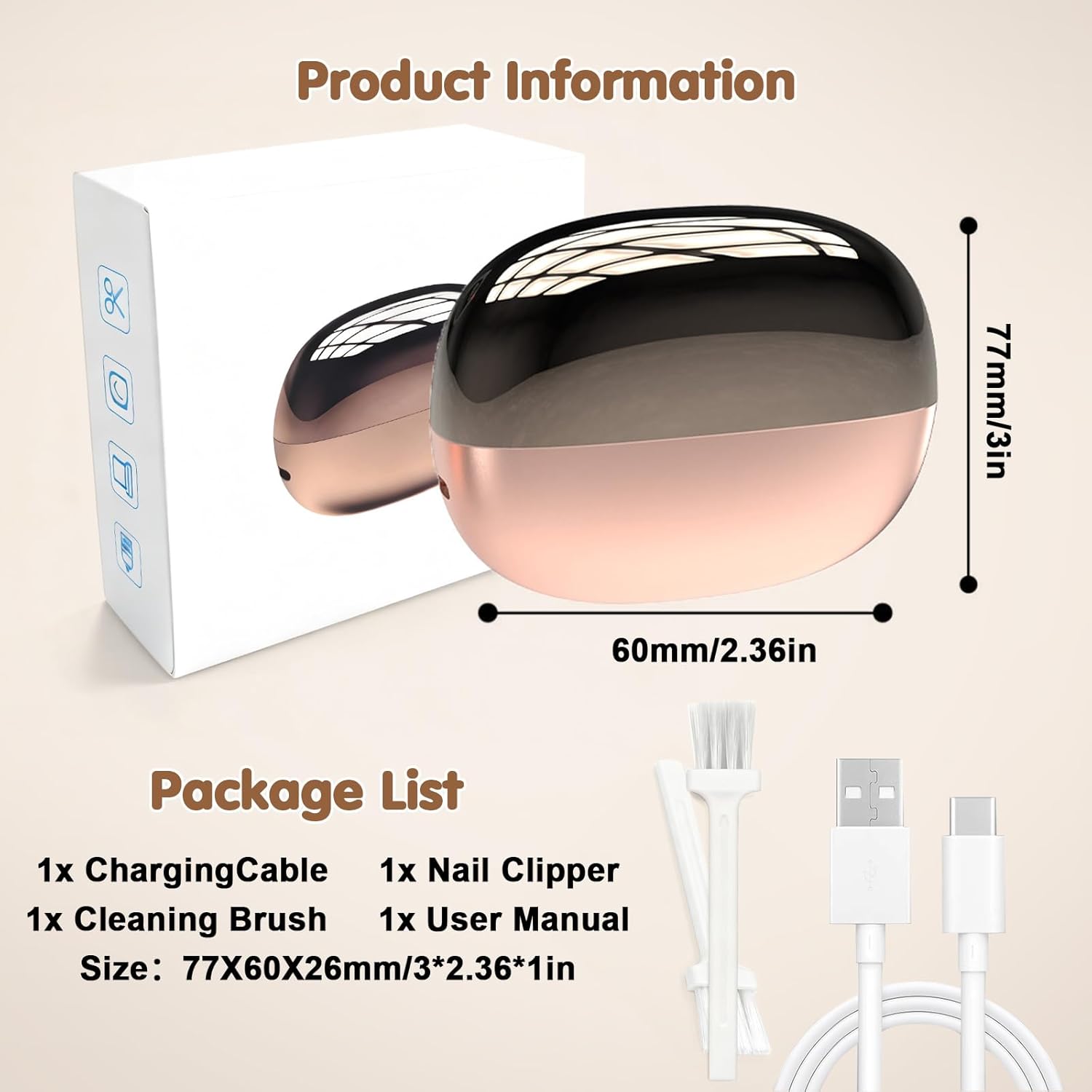 Adjustable Blade Opening Electric Nail Clip (Pink)